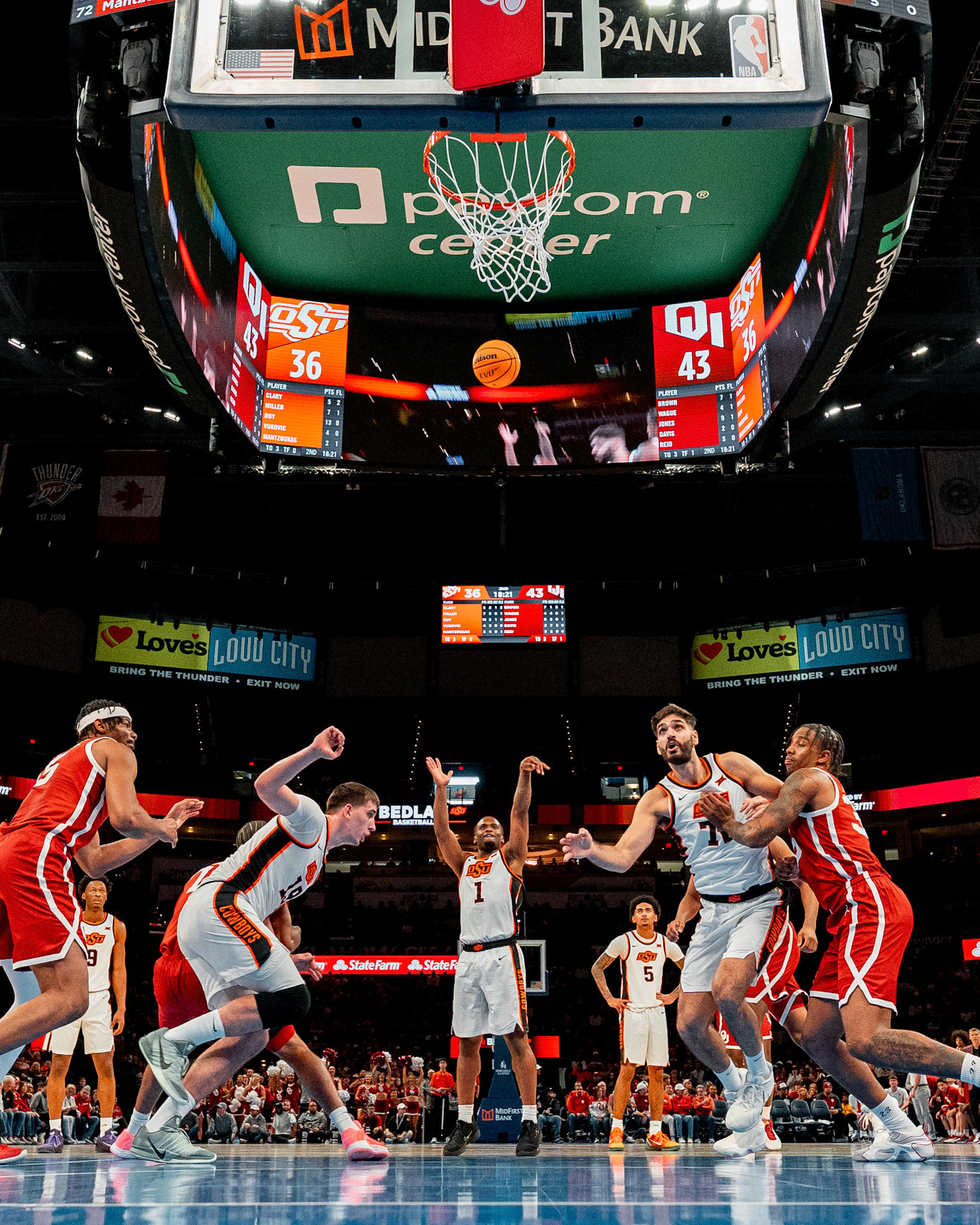 Image Taken at OkState vs Oklahoma, 13, 12, 2025, Paycom Center, Oklahoma City Oklahoma. Carson Skidmore/OSU Athletics