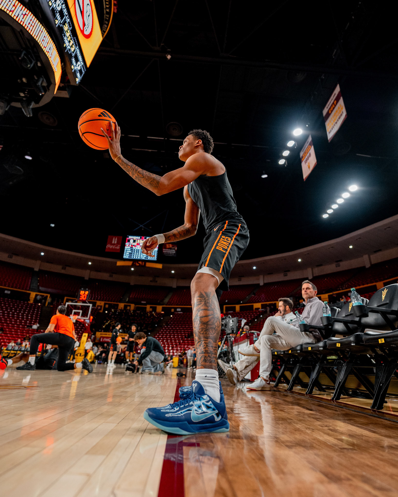Image Taken at Oklahoma State Mens Basketball at Arizona State University, 10, 02, 2026, Desert Financial Arena, Tempe, Arizona. Carson Skidmore/OSU Athletics