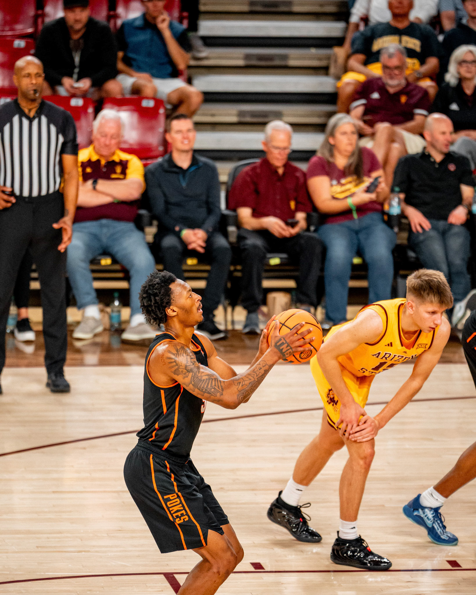 Image Taken at Oklahoma State Mens Basketball at Arizona State University, 10, 02, 2026, Desert Financial Arena, Tempe, Arizona. Carson Skidmore/OSU Athletics