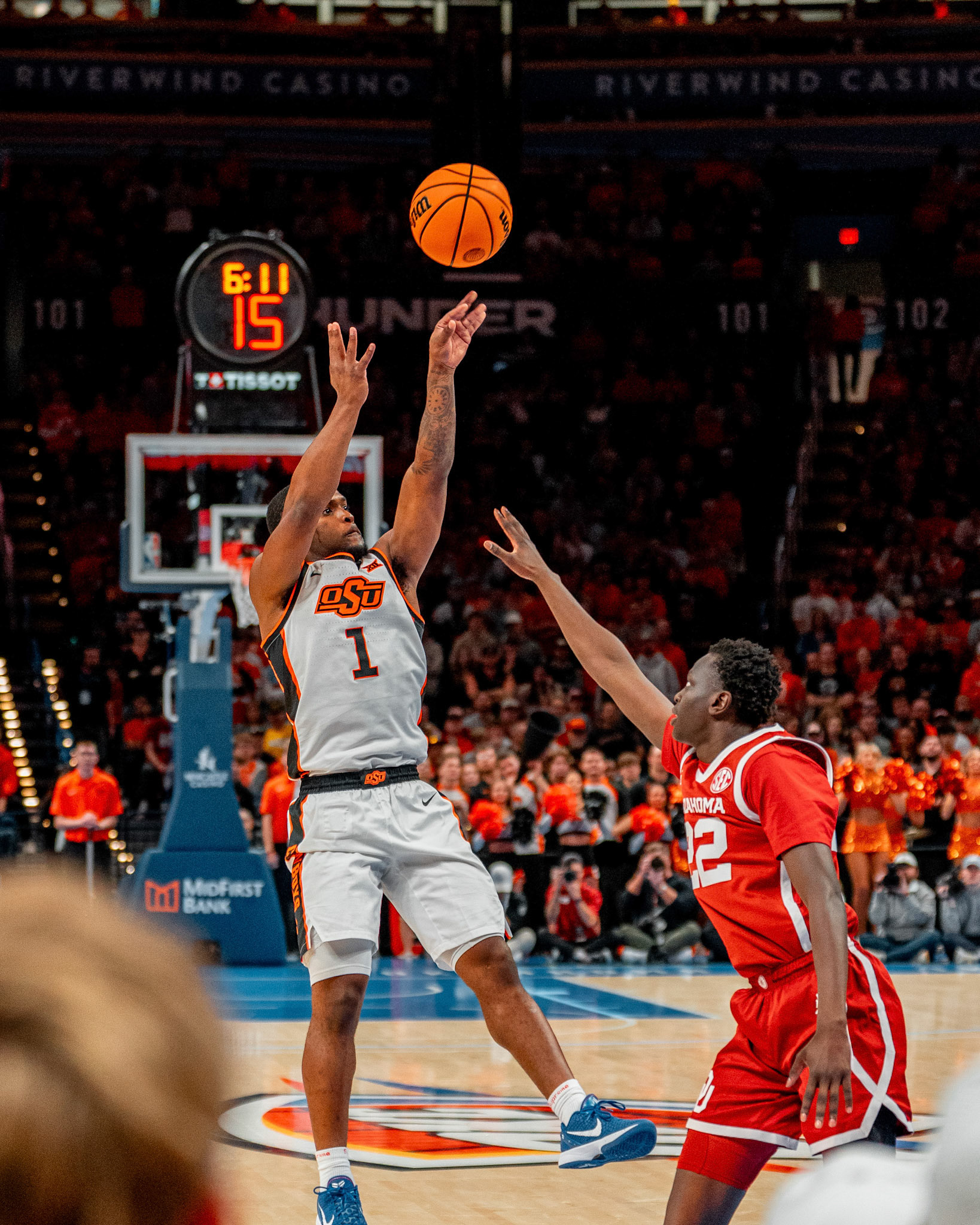 Image Taken at OkState vs Oklahoma, 13, 12, 2025, Paycom Center, Oklahoma City Oklahoma. Carson Skidmore/OSU Athletics
