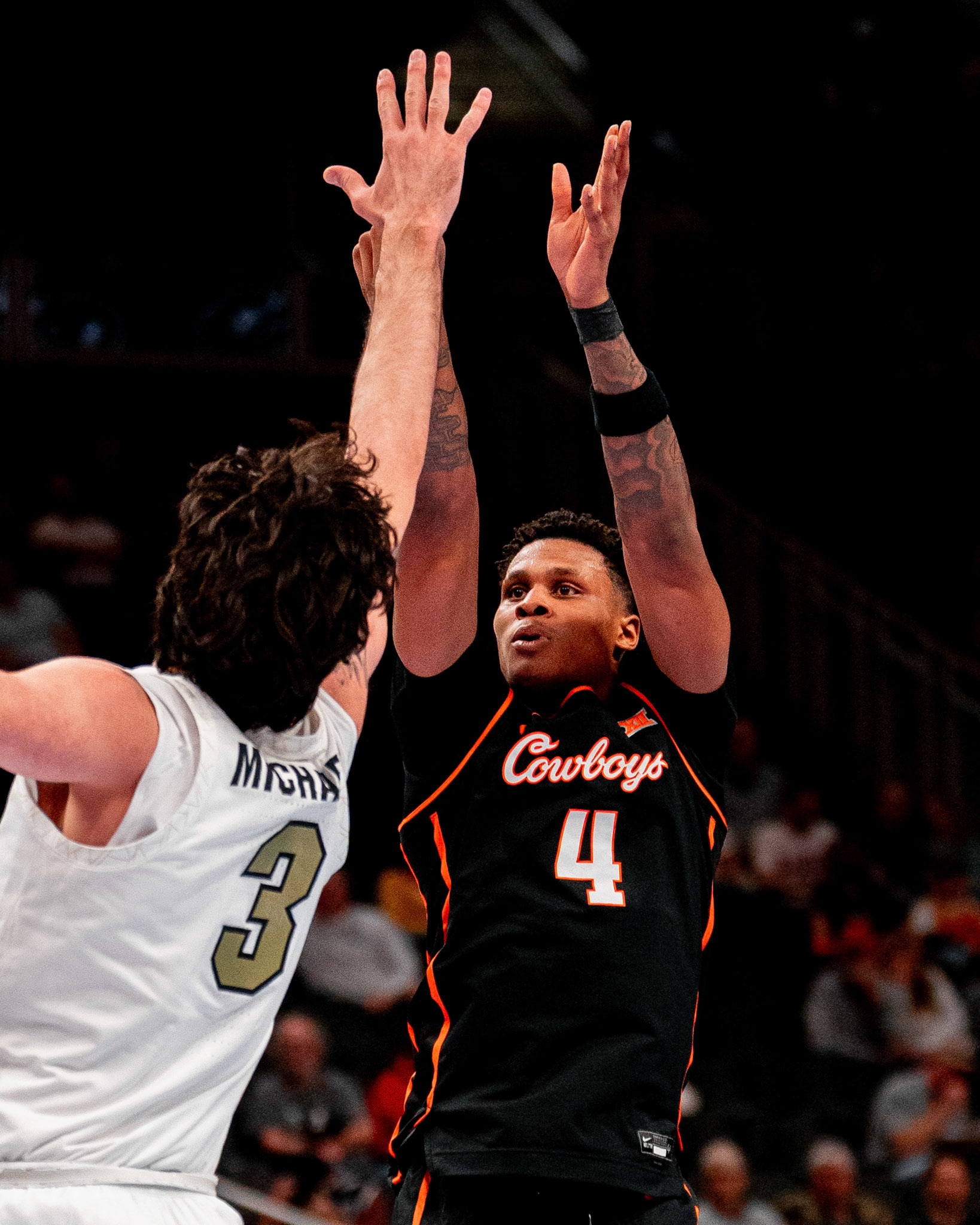 Image Taken at 2026 Phillips 66 Big 12 Men's Basketball Tournament, 11, 03, 2026, T-Mobile Center, Kansas City Missouri. Carson Skidmore/OSU Athletics