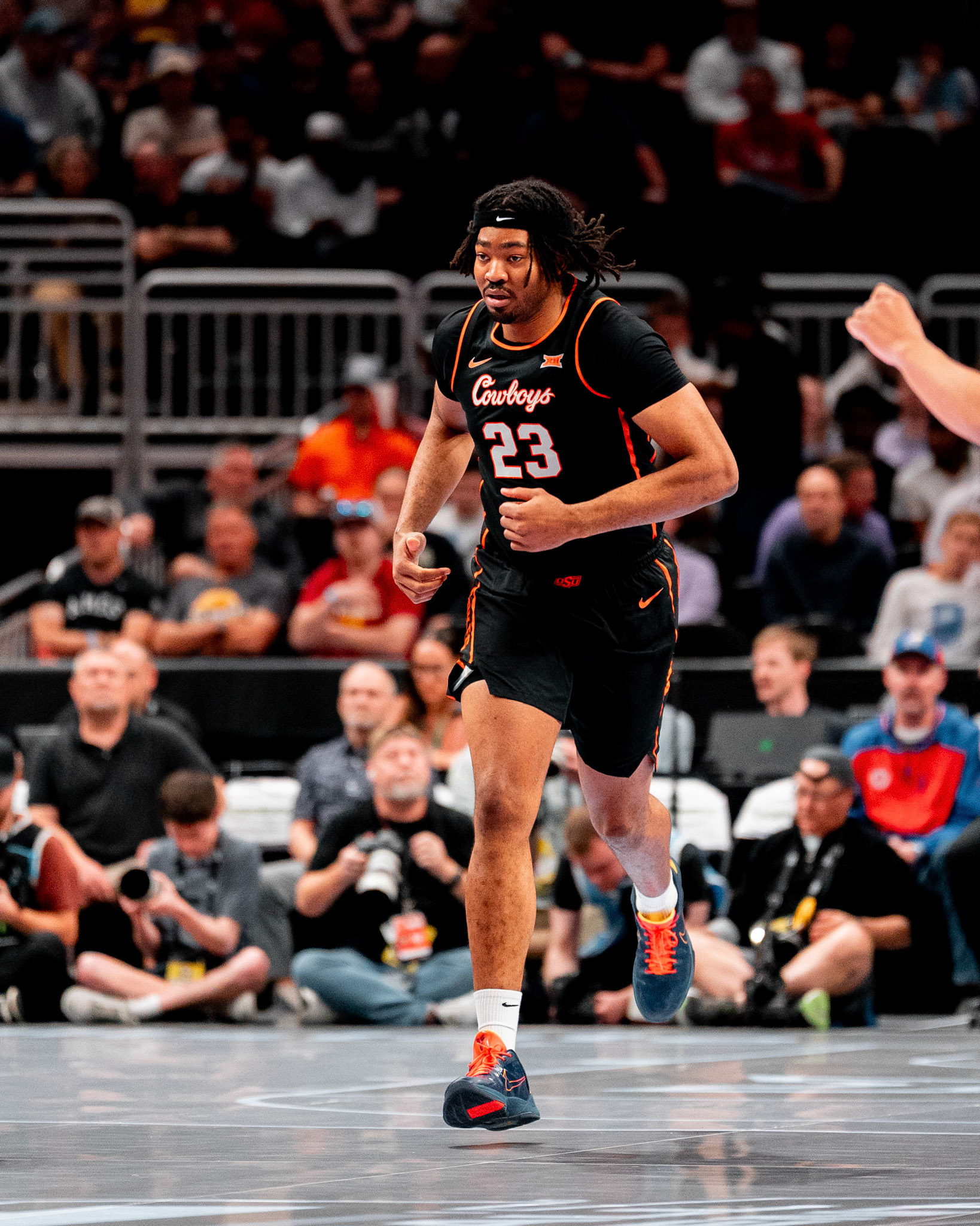 Image Taken at 2026 Phillips 66 Big 12 Men's Basketball Tournament, 11, 03, 2026, T-Mobile Center, Kansas City Missouri. Carson Skidmore/OSU Athletics