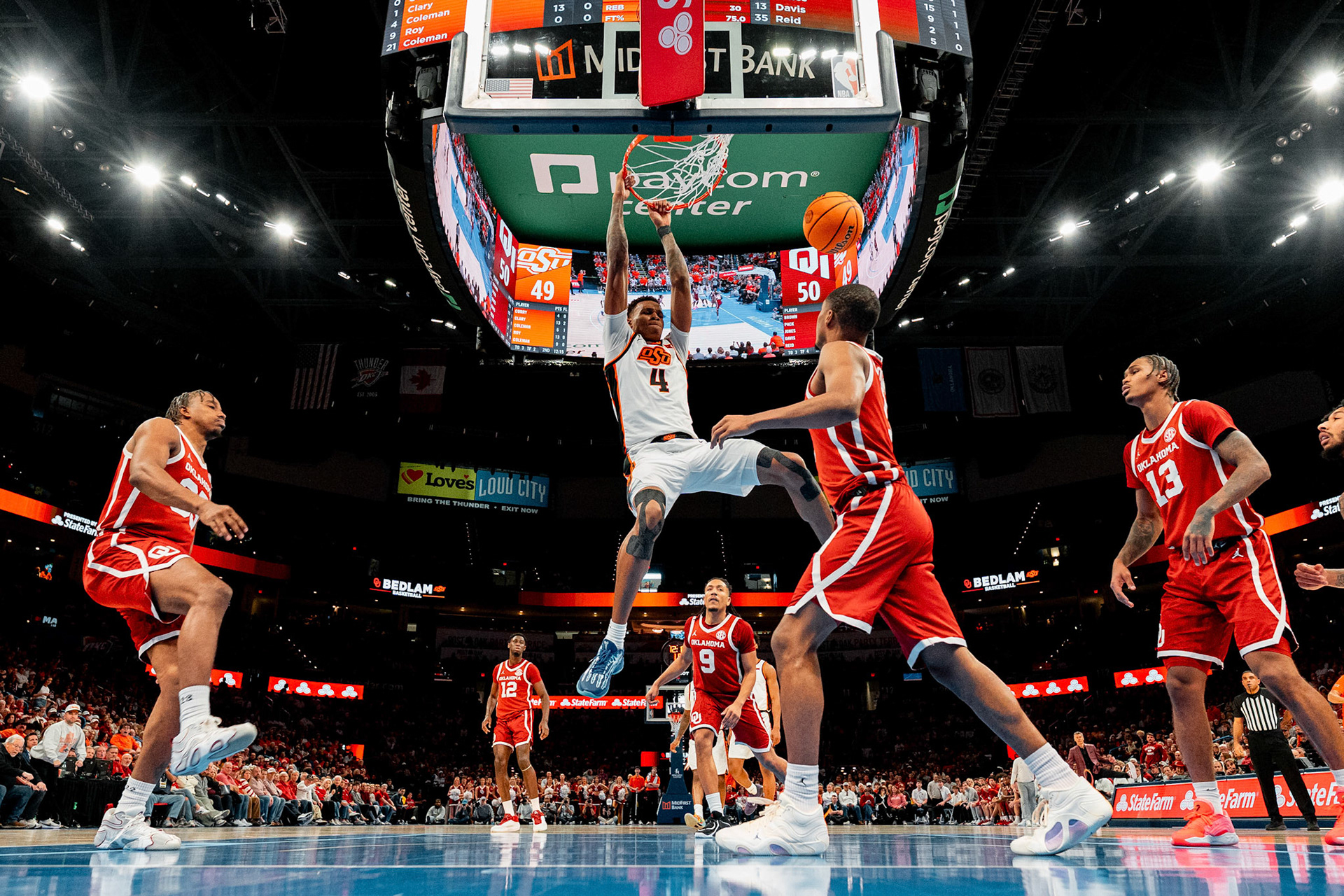 Image Taken at OkState vs Oklahoma, 13, 12, 2025, Paycom Center, Oklahoma City Oklahoma. Carson Skidmore/OSU Athletics