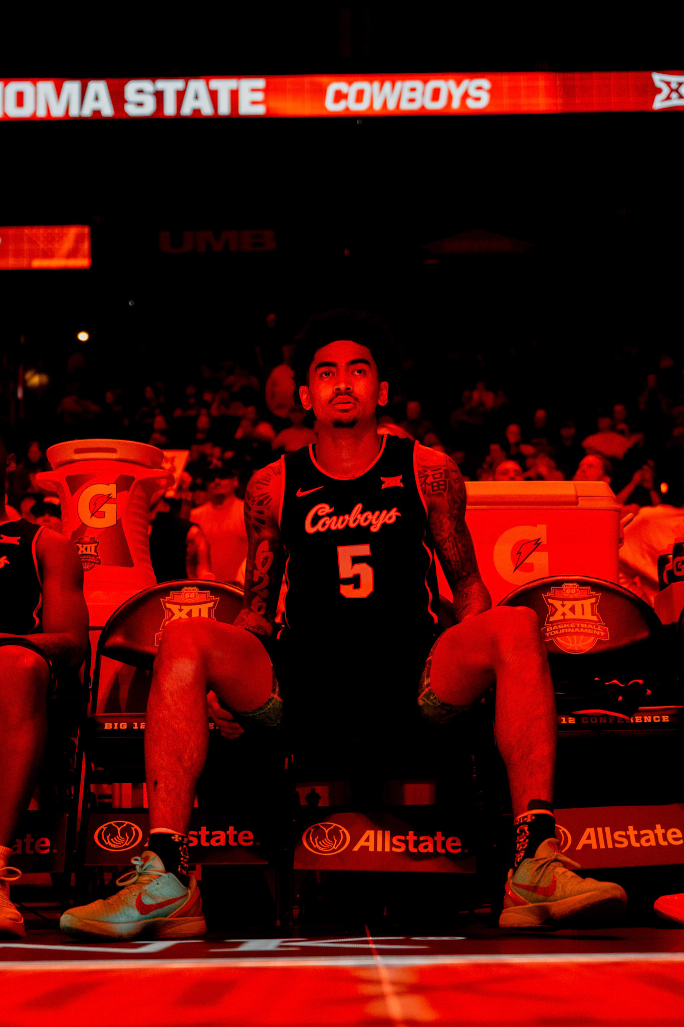 Image Taken at 2026 Phillips 66 Big 12 Men's Basketball Tournament, 11, 03, 2026, T-Mobile Center, Kansas City Missouri. Carson Skidmore/OSU Athletics