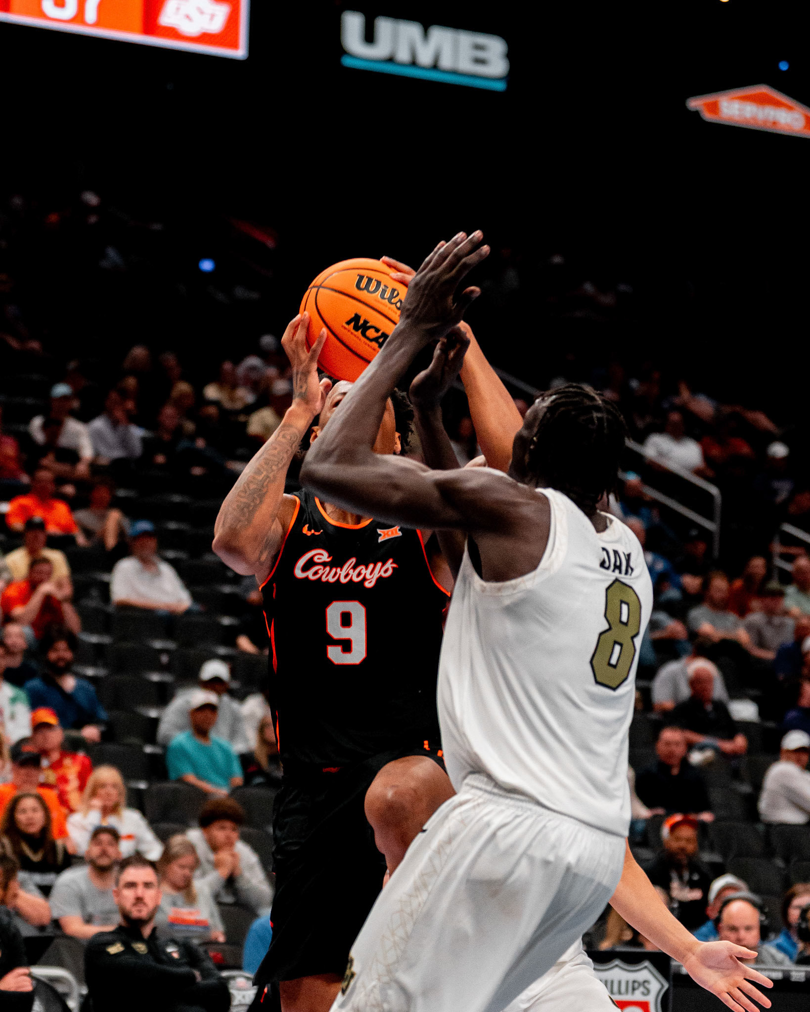 Image Taken at 2026 Phillips 66 Big 12 Men's Basketball Tournament, 11, 03, 2026, T-Mobile Center, Kansas City Missouri. Carson Skidmore/OSU Athletics