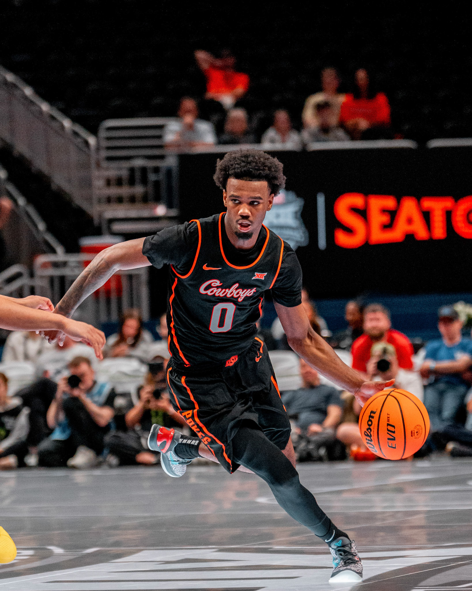 Image Taken at 2026 Phillips 66 Big 12 Men's Basketball Tournament, 11, 03, 2026, T-Mobile Center, Kansas City Missouri. Carson Skidmore/OSU Athletics