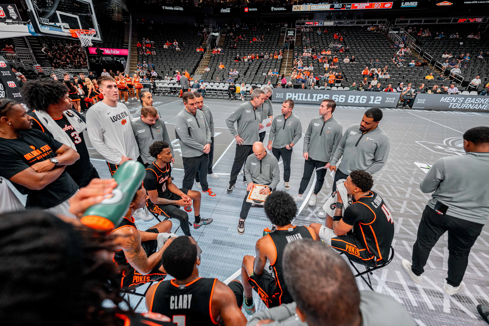 Image Taken at 2026 Phillips 66 Big 12 Men's Basketball Tournament, 11, 03, 2026, T-Mobile Center, Kansas City Missouri. Carson Skidmore/OSU Athletics