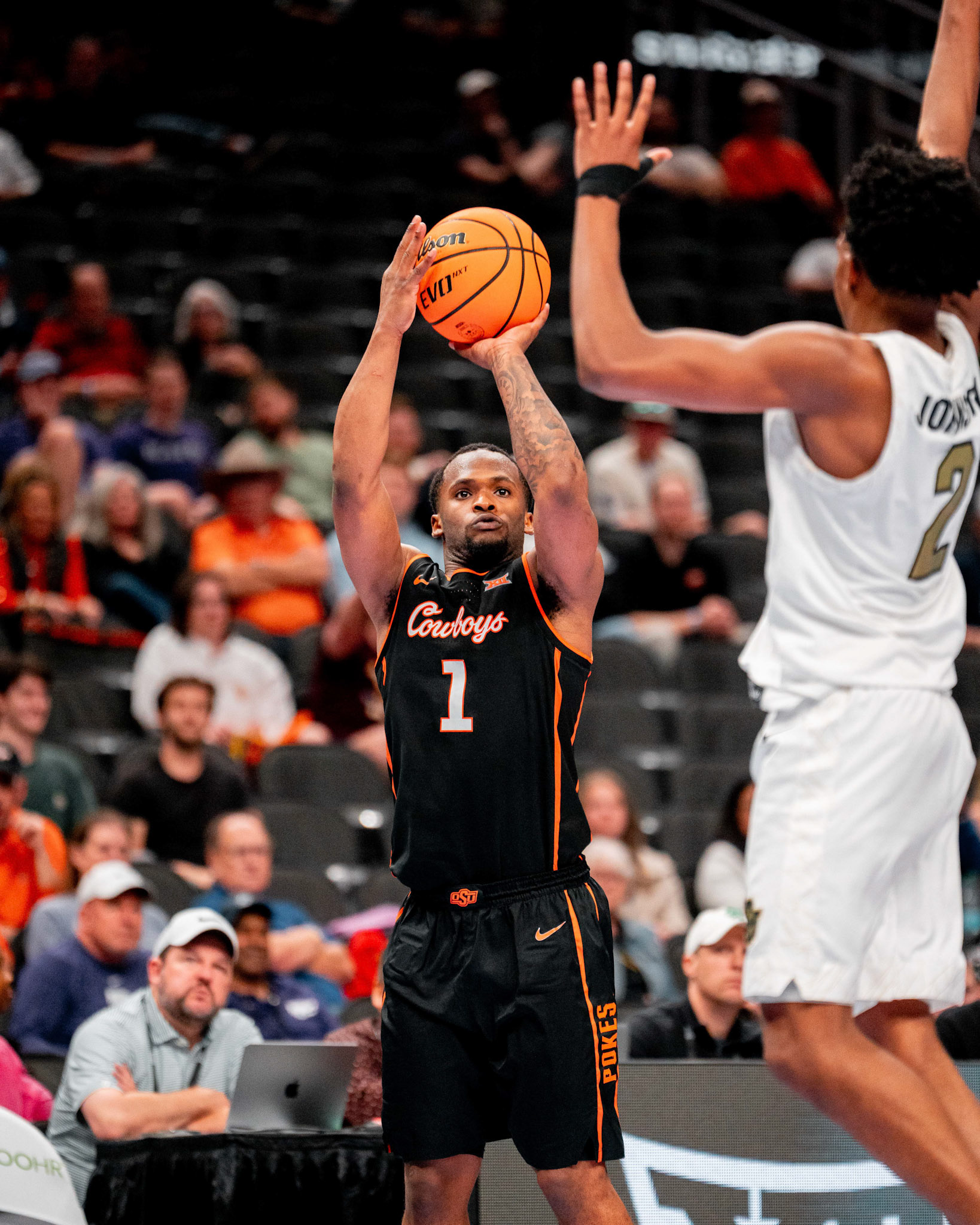 Image Taken at 2026 Phillips 66 Big 12 Men's Basketball Tournament, 11, 03, 2026, T-Mobile Center, Kansas City Missouri. Carson Skidmore/OSU Athletics