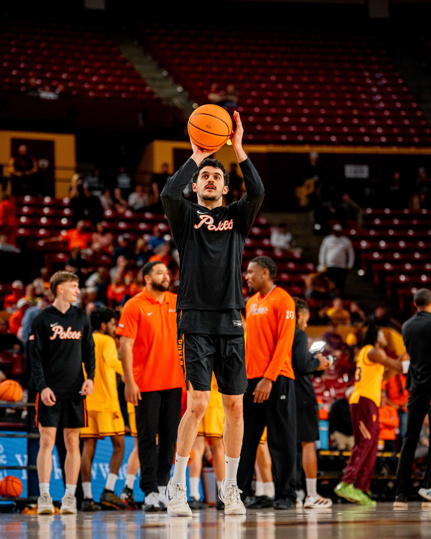 Image Taken at Oklahoma State Mens Basketball at Arizona State University, 10, 02, 2026, Desert Financial Arena, Tempe, Arizona. Carson Skidmore/OSU Athletics