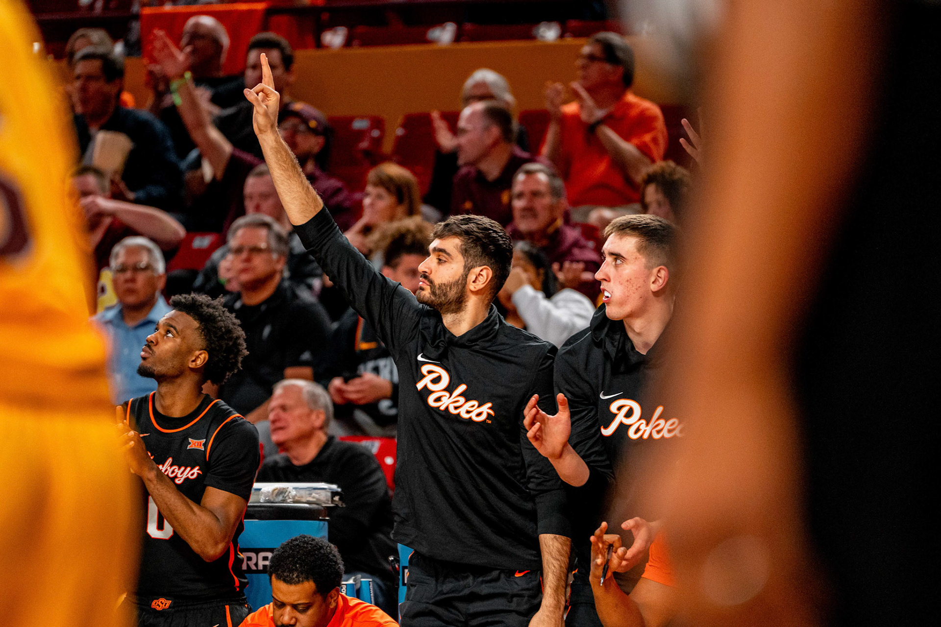 Image Taken at Oklahoma State Mens Basketball at Arizona State University, 10, 02, 2026, Desert Financial Arena, Tempe, Arizona. Carson Skidmore/OSU Athletics