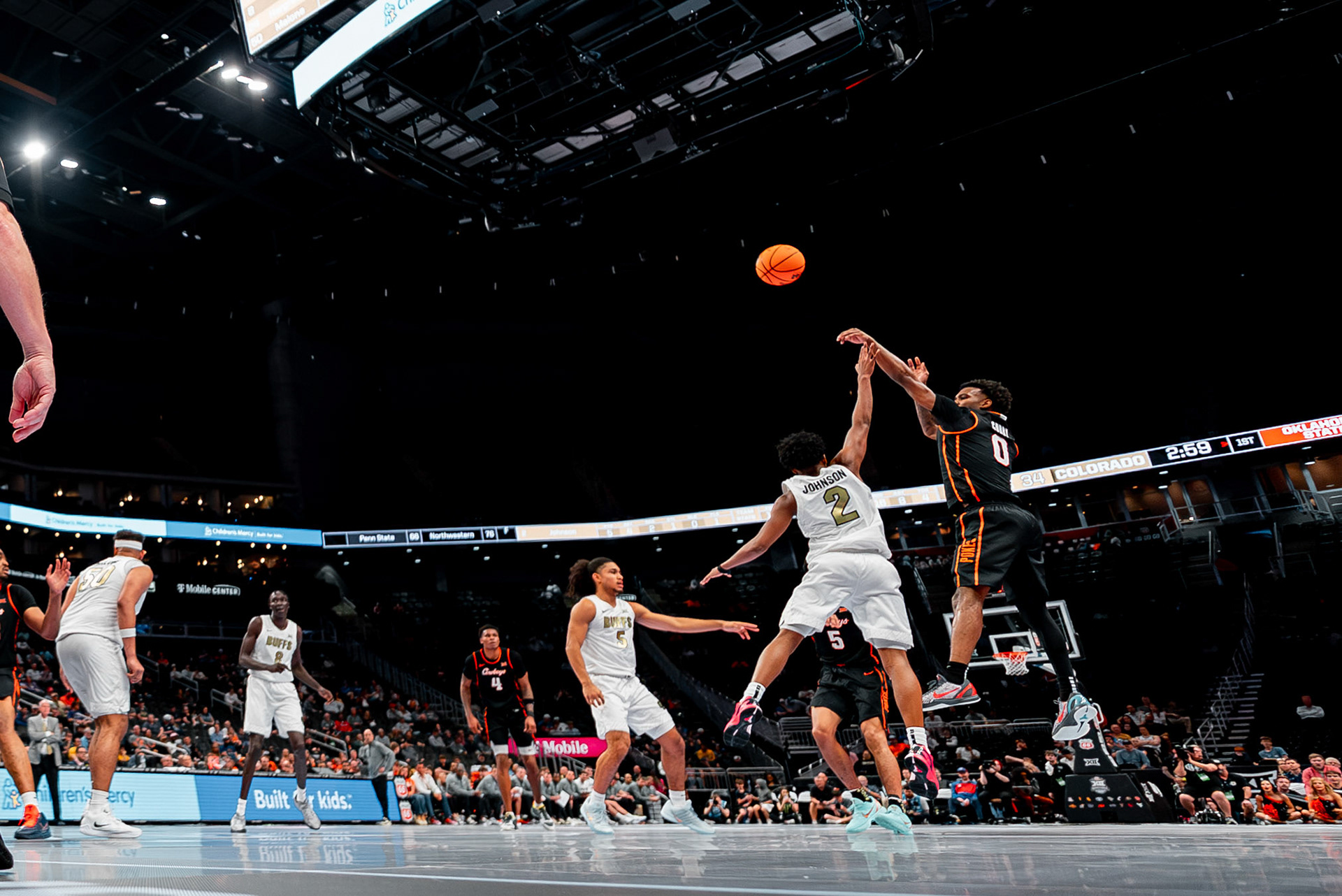 Image Taken at 2026 Phillips 66 Big 12 Men's Basketball Tournament, 11, 03, 2026, T-Mobile Center, Kansas City Missouri. Carson Skidmore/OSU Athletics