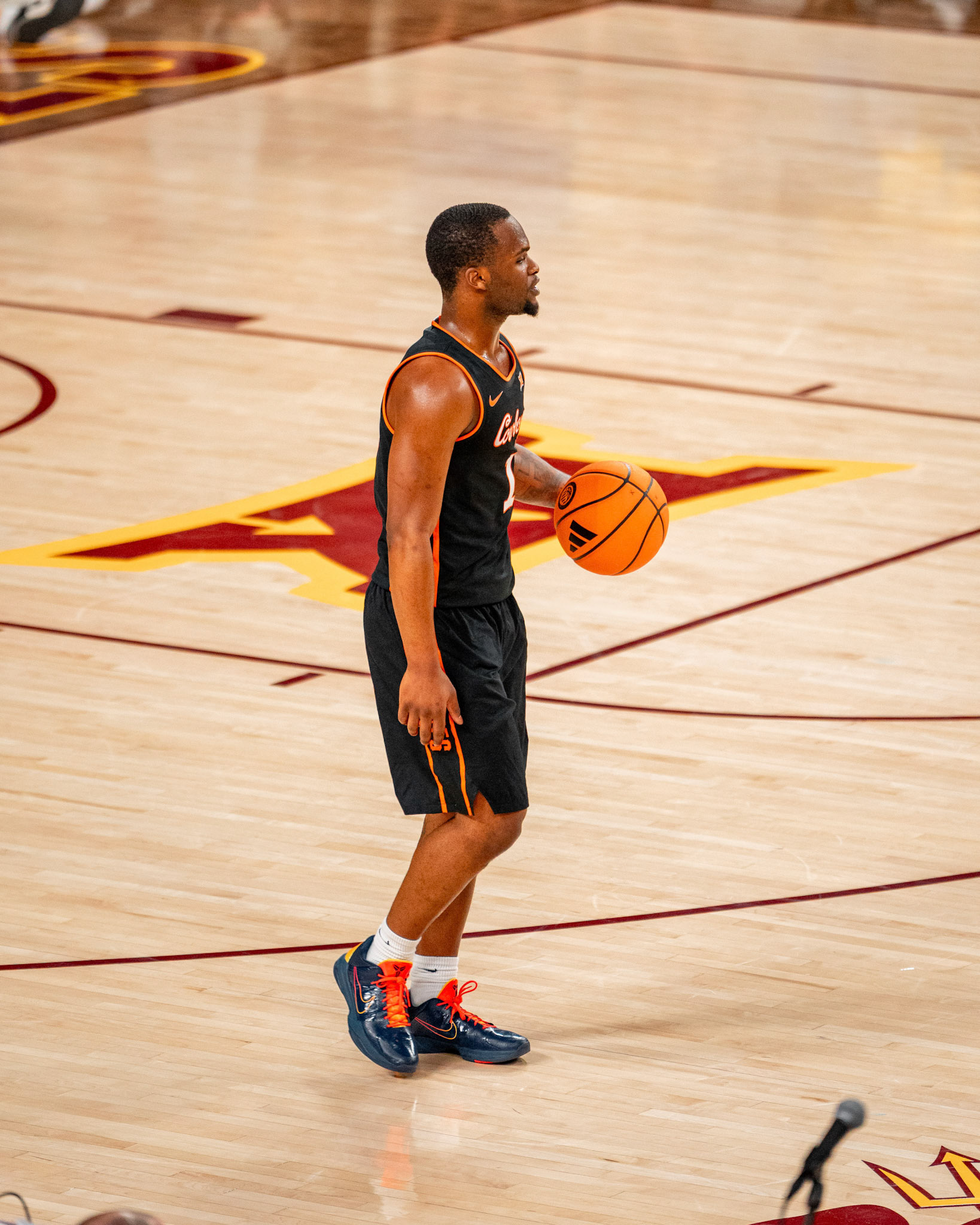 Image Taken at Oklahoma State Mens Basketball at Arizona State University, 10, 02, 2026, Desert Financial Arena, Tempe, Arizona. Carson Skidmore/OSU Athletics