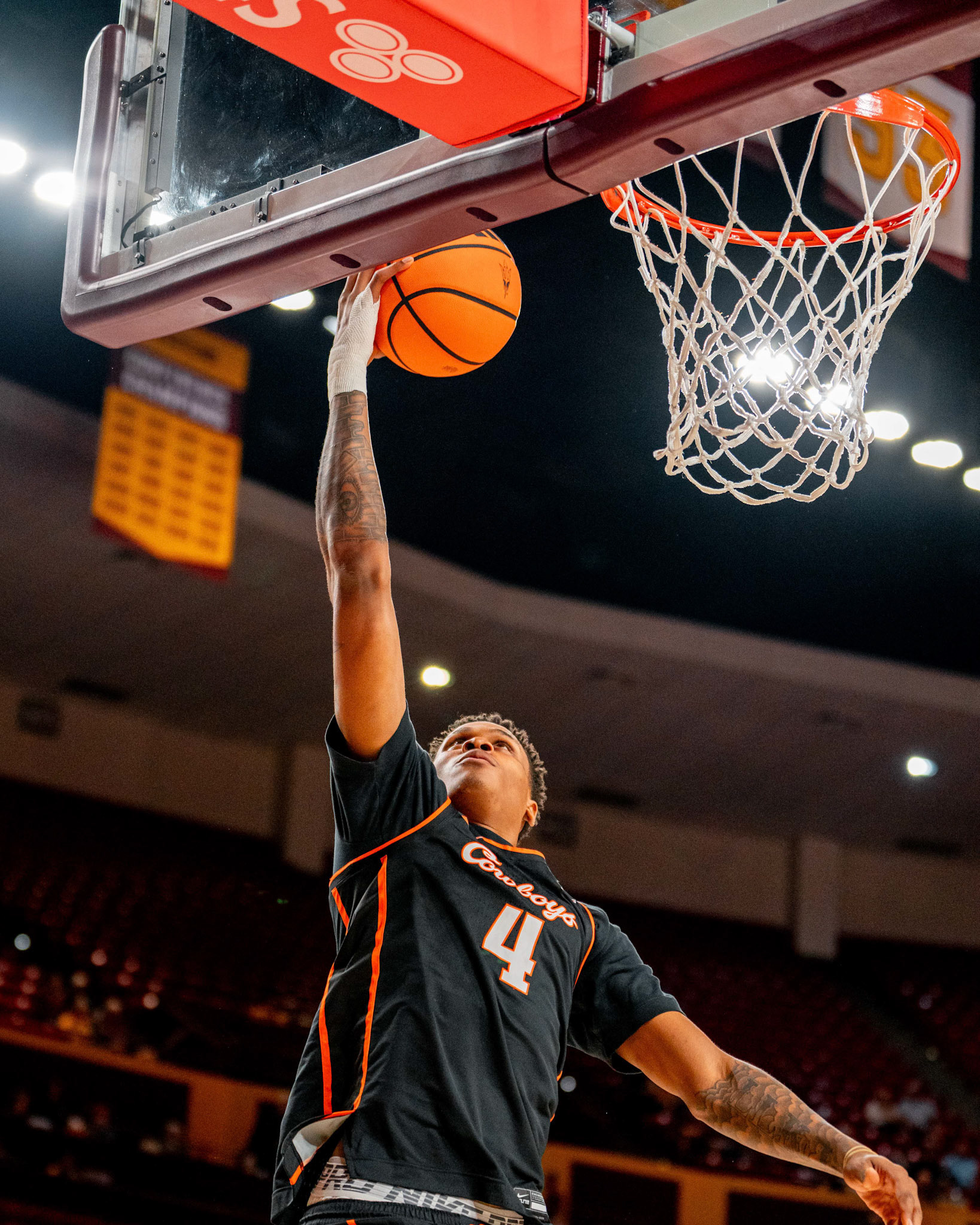 Image Taken at Oklahoma State Mens Basketball at Arizona State University, 10, 02, 2026, Desert Financial Arena, Tempe, Arizona. Carson Skidmore/OSU Athletics