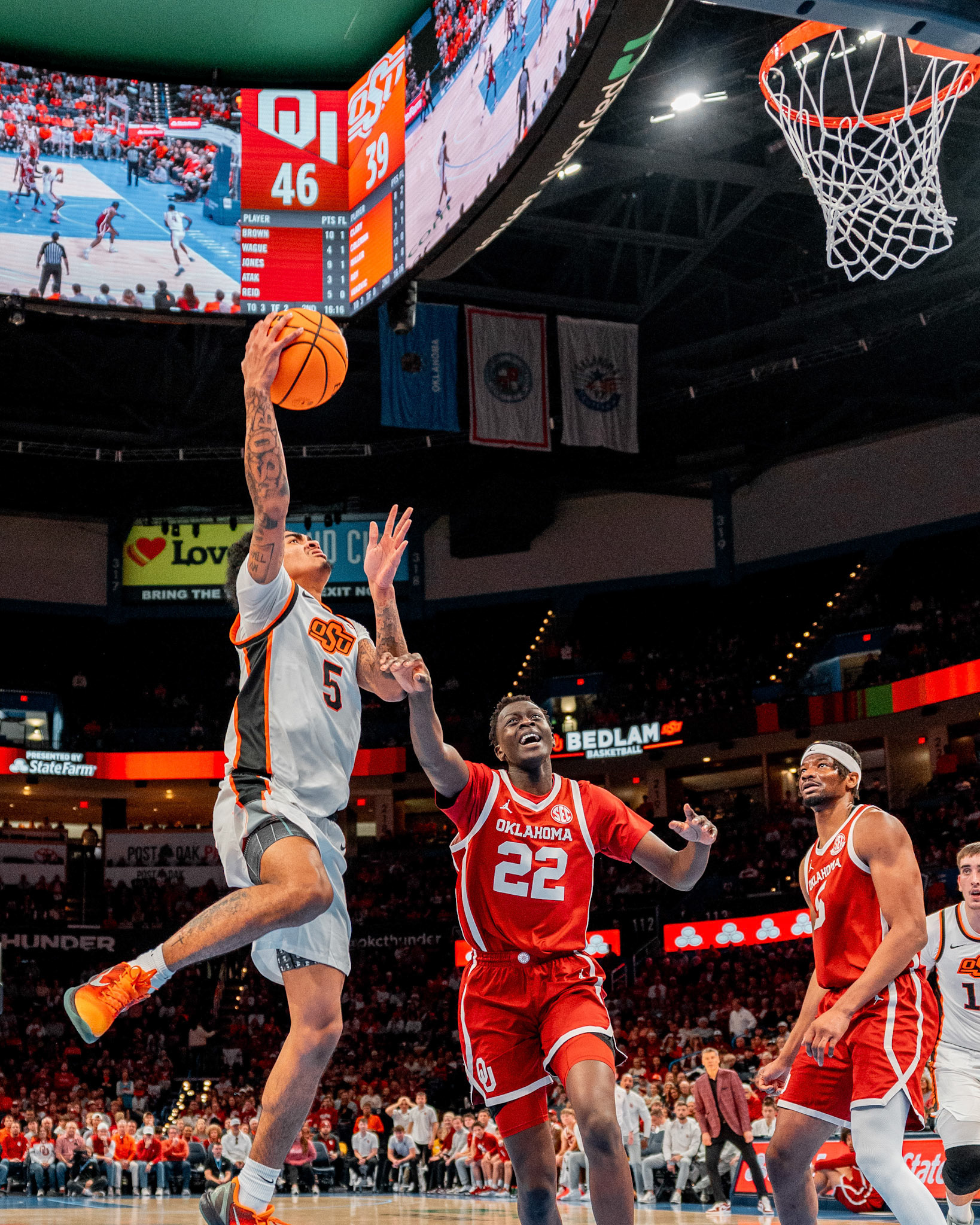 Image Taken at OkState vs Oklahoma, 13, 12, 2025, Paycom Center, Oklahoma City Oklahoma. Carson Skidmore/OSU Athletics