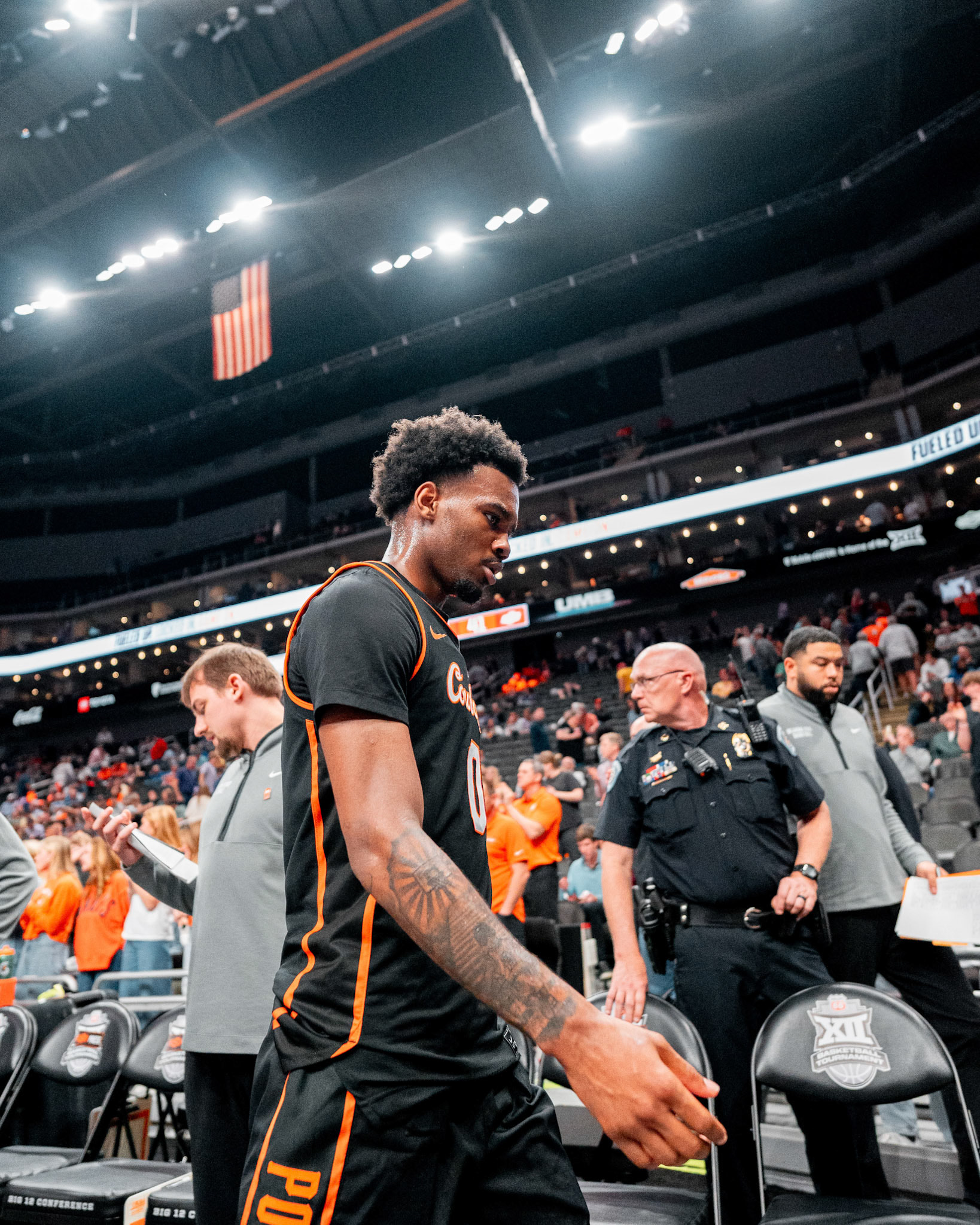 Image Taken at 2026 Phillips 66 Big 12 Men's Basketball Tournament, 11, 03, 2026, T-Mobile Center, Kansas City Missouri. Carson Skidmore/OSU Athletics