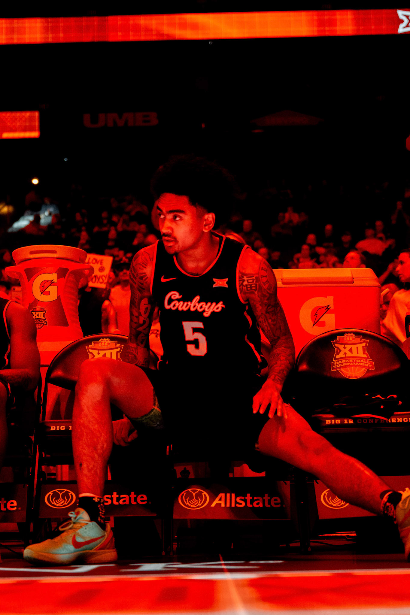Image Taken at 2026 Phillips 66 Big 12 Men's Basketball Tournament, 11, 03, 2026, T-Mobile Center, Kansas City Missouri. Carson Skidmore/OSU Athletics