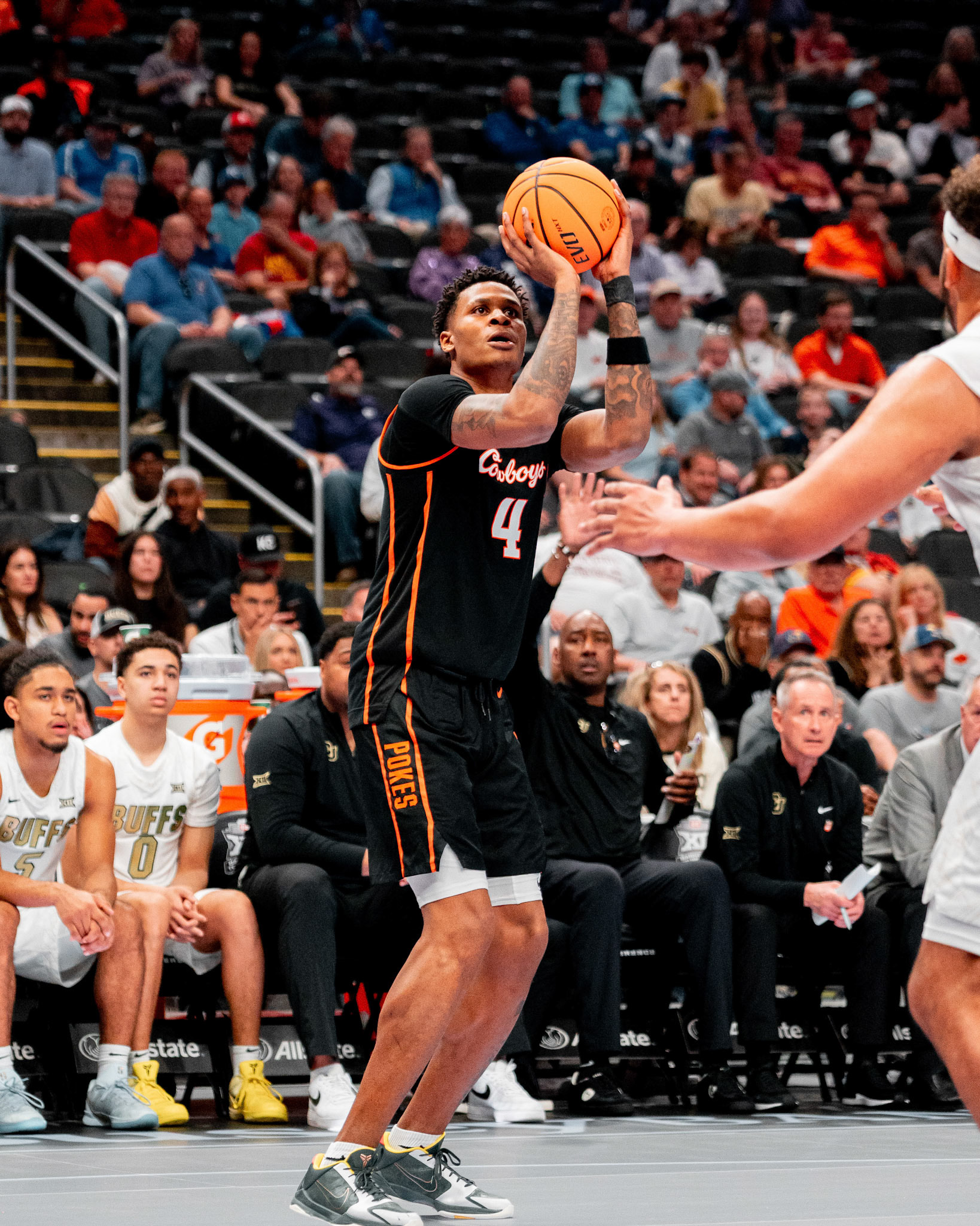 Image Taken at 2026 Phillips 66 Big 12 Men's Basketball Tournament, 11, 03, 2026, T-Mobile Center, Kansas City Missouri. Carson Skidmore/OSU Athletics