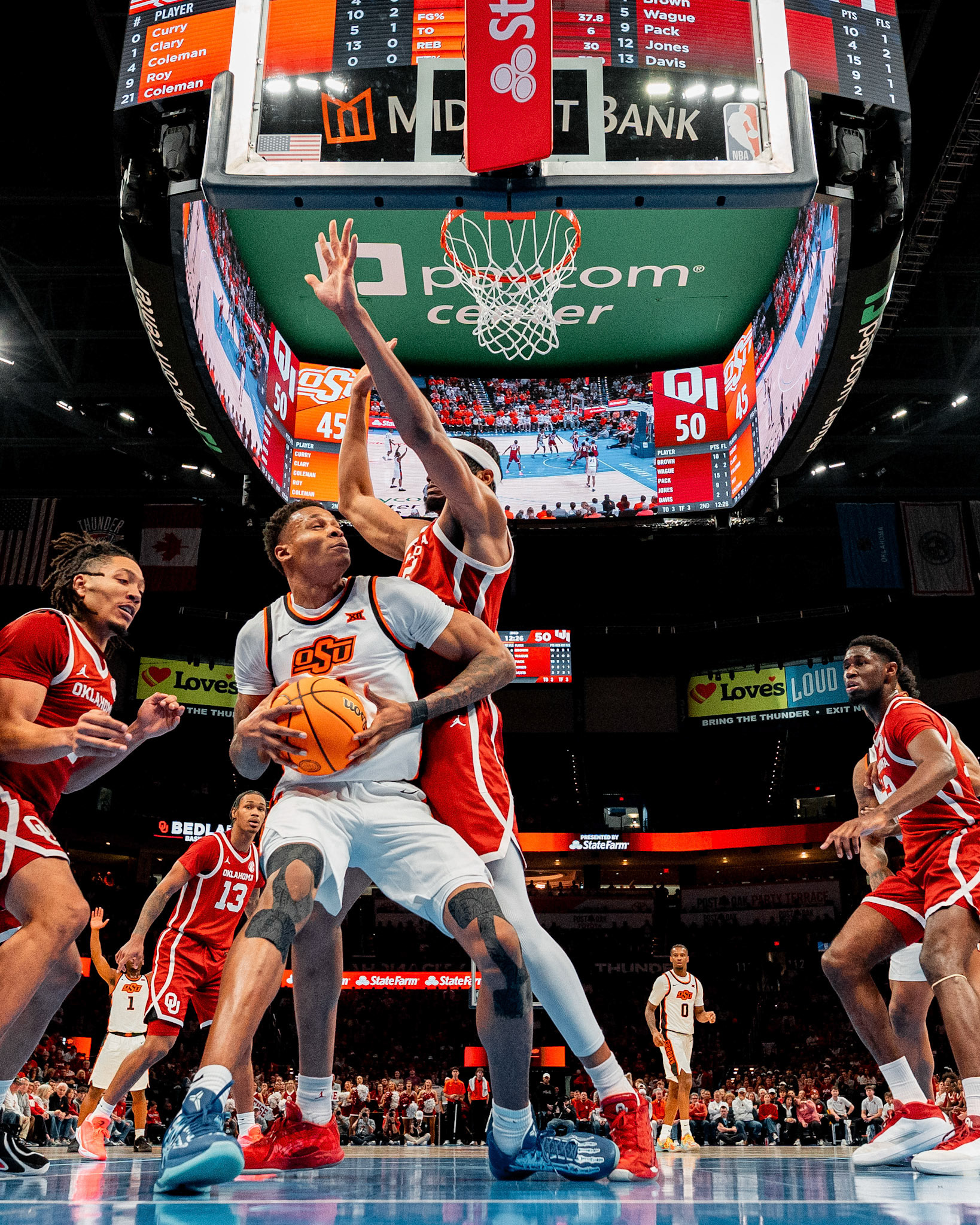Image Taken at OkState vs Oklahoma, 13, 12, 2025, Paycom Center, Oklahoma City Oklahoma. Carson Skidmore/OSU Athletics