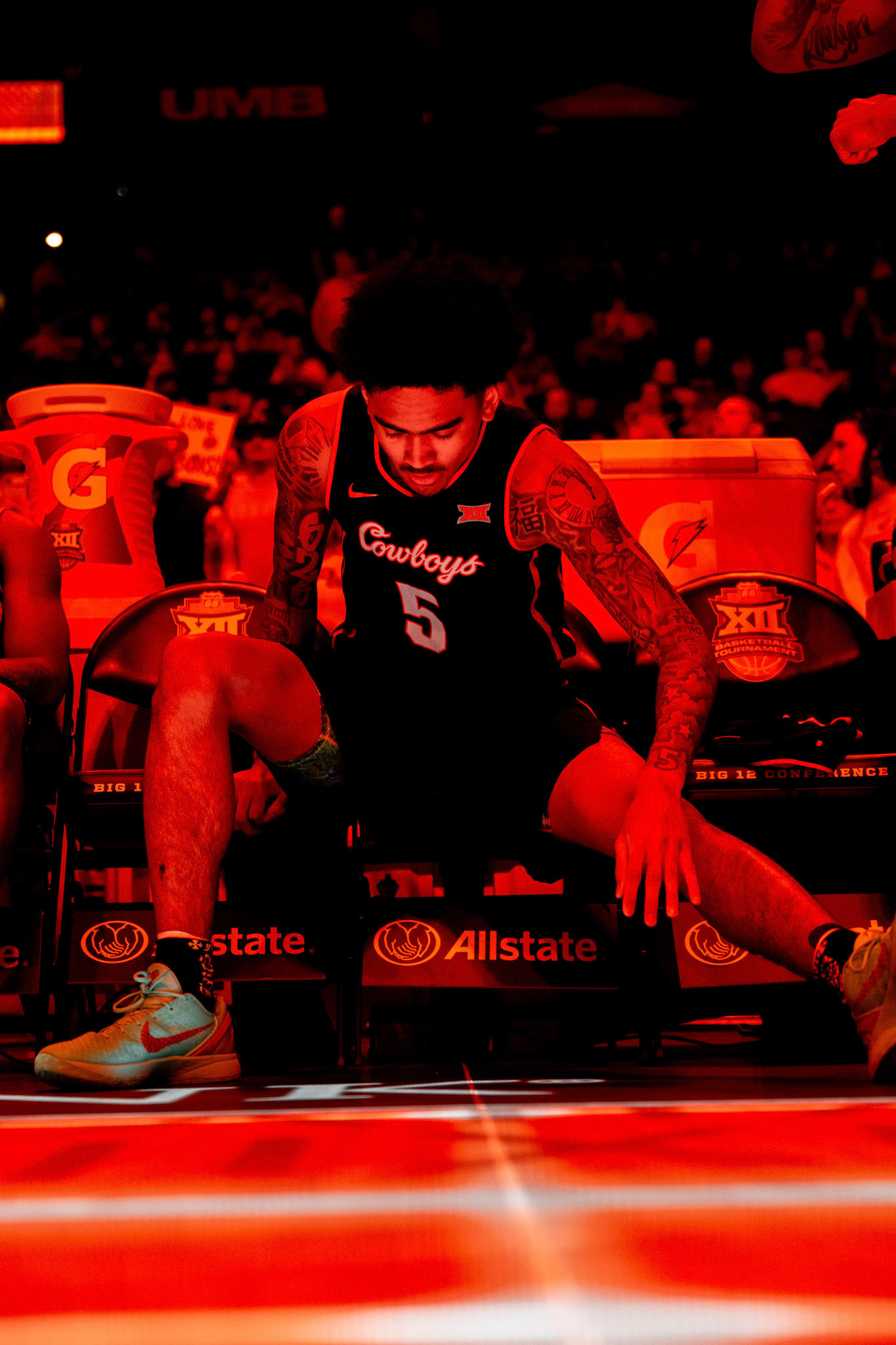 Image Taken at 2026 Phillips 66 Big 12 Men's Basketball Tournament, 11, 03, 2026, T-Mobile Center, Kansas City Missouri. Carson Skidmore/OSU Athletics