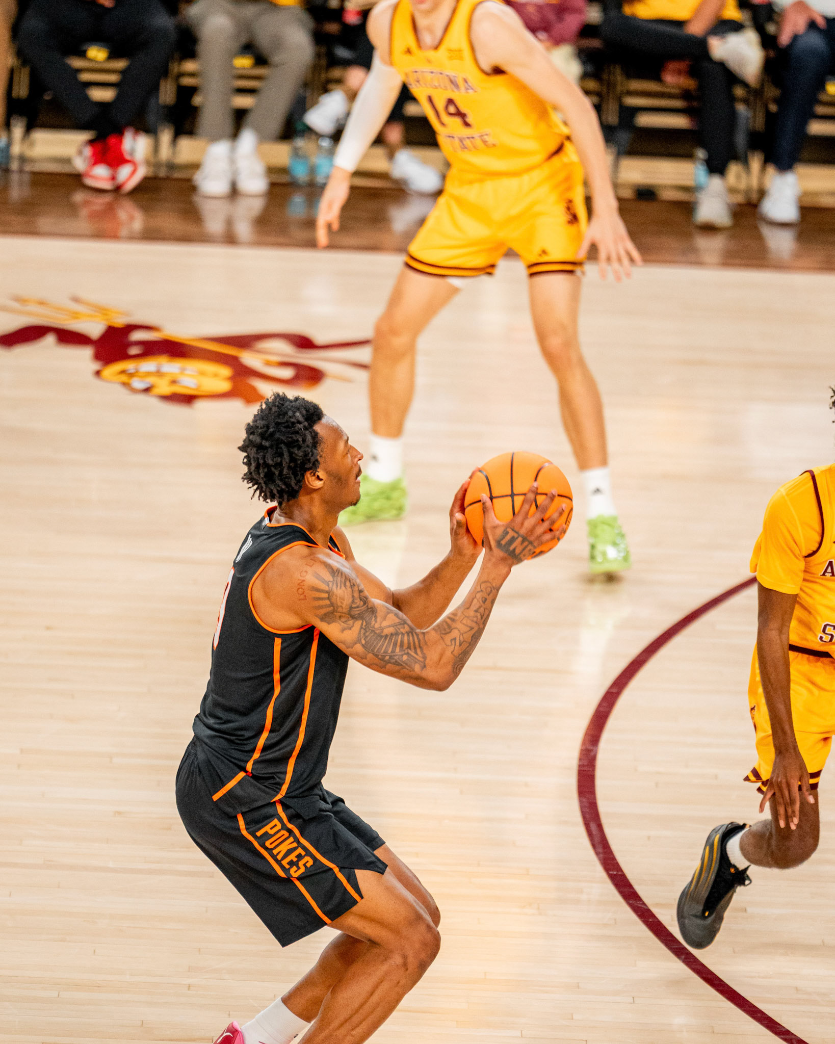 Image Taken at Oklahoma State Mens Basketball at Arizona State University, 10, 02, 2026, Desert Financial Arena, Tempe, Arizona. Carson Skidmore/OSU Athletics