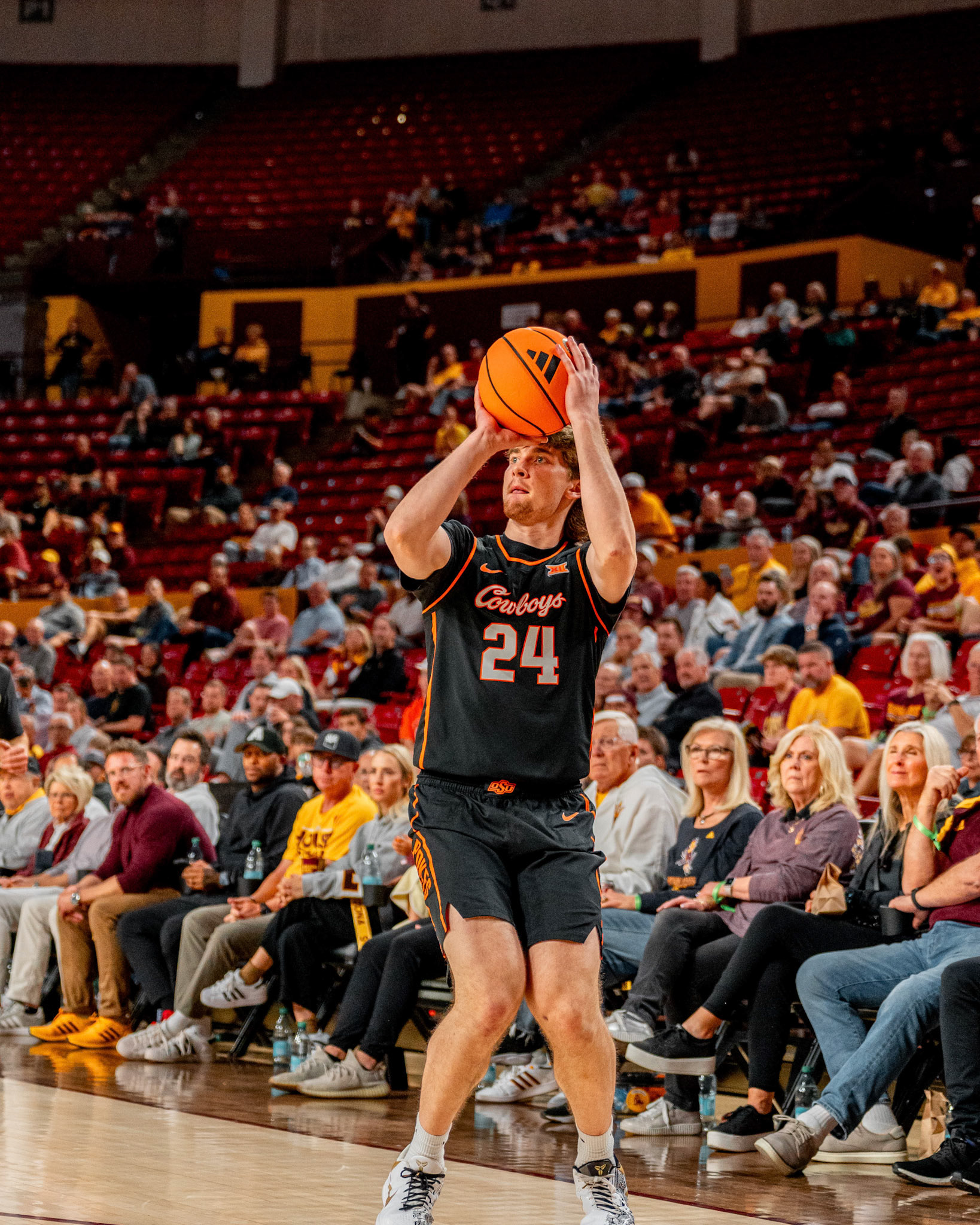 Image Taken at Oklahoma State Mens Basketball at Arizona State University, 10, 02, 2026, Desert Financial Arena, Tempe, Arizona. Carson Skidmore/OSU Athletics