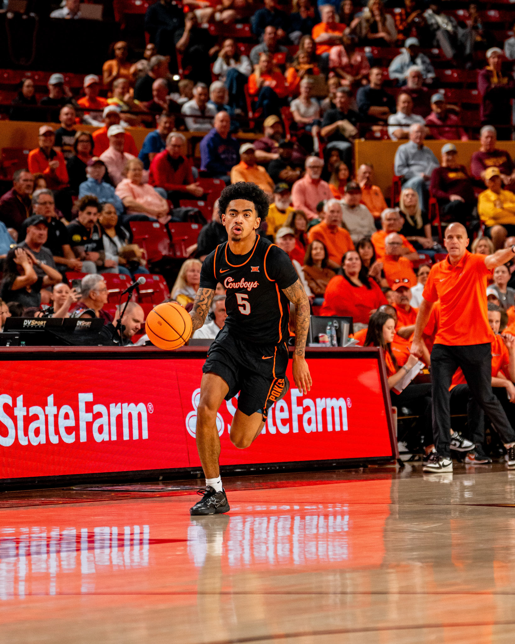 Image Taken at Oklahoma State Mens Basketball at Arizona State University, 10, 02, 2026, Desert Financial Arena, Tempe, Arizona. Carson Skidmore/OSU Athletics
