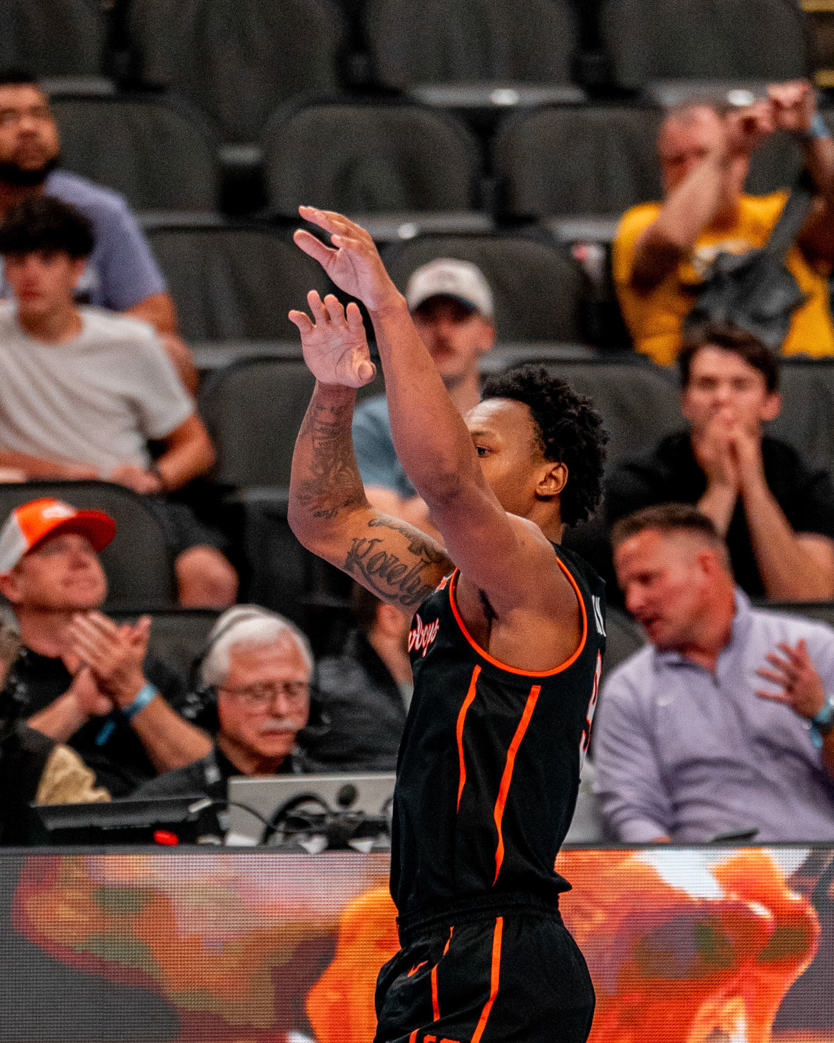 Image Taken at 2026 Phillips 66 Big 12 Men's Basketball Tournament, 11, 03, 2026, T-Mobile Center, Kansas City Missouri. Carson Skidmore/OSU Athletics