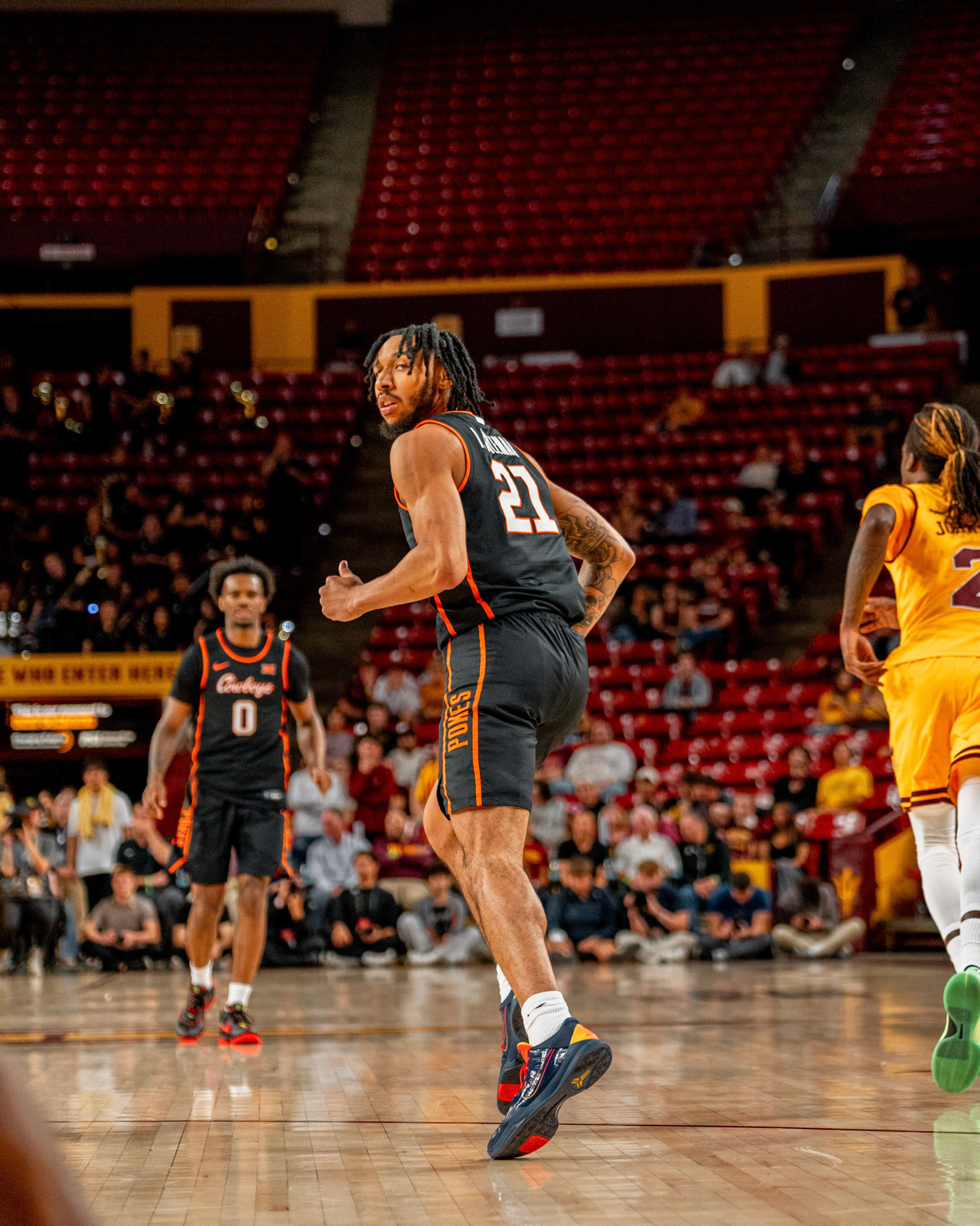 Image Taken at Oklahoma State Mens Basketball at Arizona State University, 10, 02, 2026, Desert Financial Arena, Tempe, Arizona. Carson Skidmore/OSU Athletics