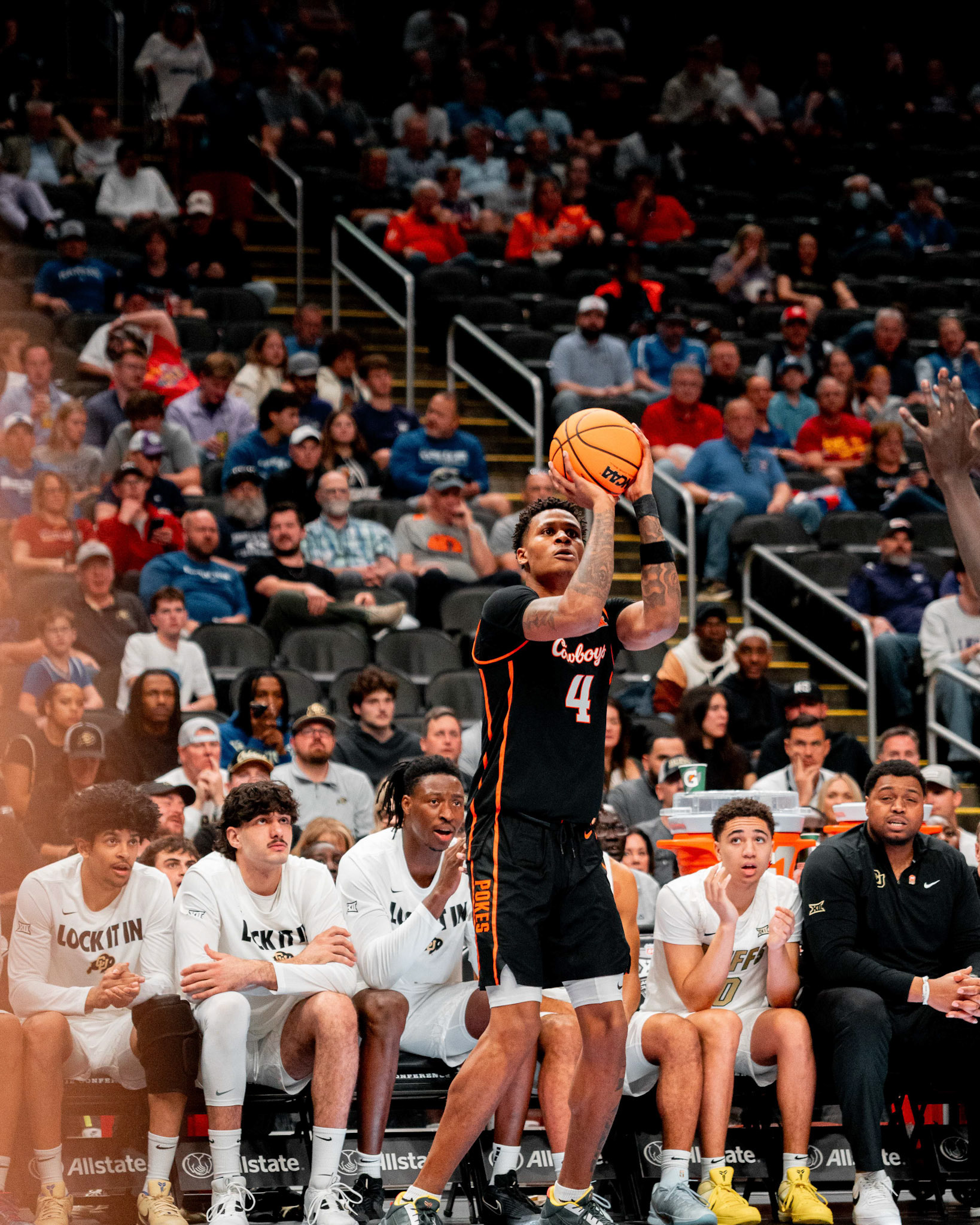 Image Taken at 2026 Phillips 66 Big 12 Men's Basketball Tournament, 11, 03, 2026, T-Mobile Center, Kansas City Missouri. Carson Skidmore/OSU Athletics