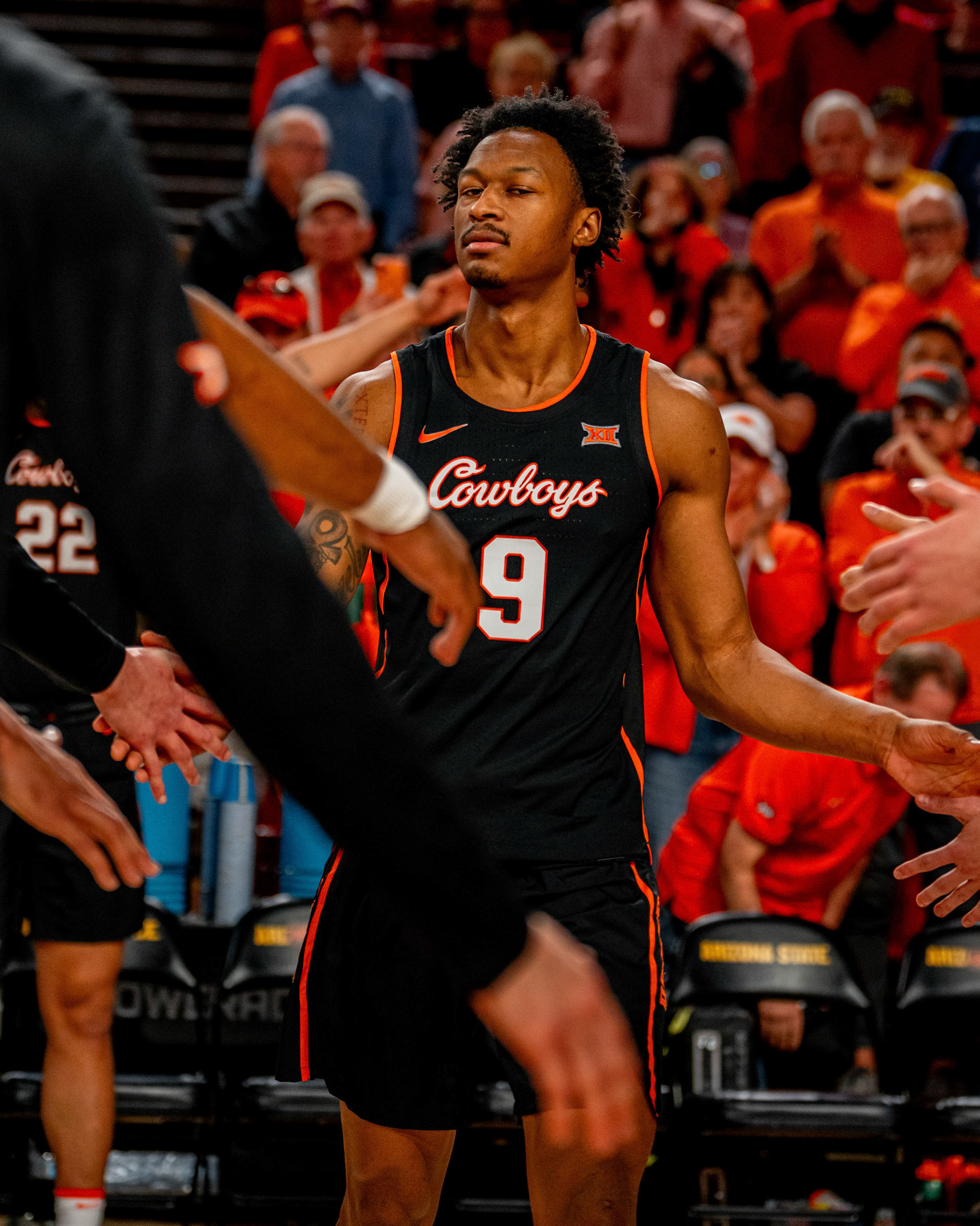 Image Taken at Oklahoma State Mens Basketball at Arizona State University, 10, 02, 2026, Desert Financial Arena, Tempe, Arizona. Carson Skidmore/OSU Athletics