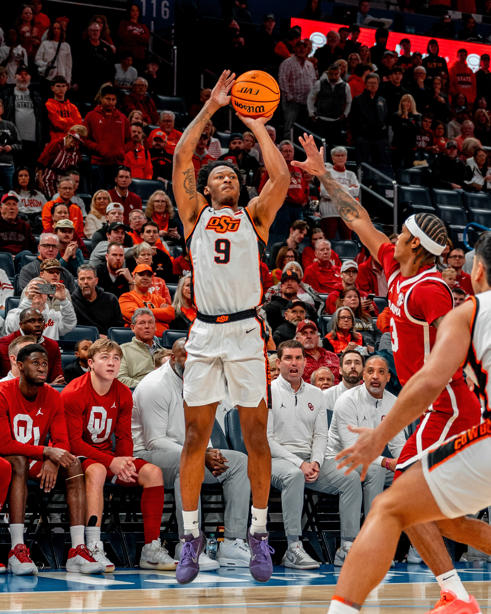 Image Taken at OkState vs Oklahoma, 13, 12, 2025, Paycom Center, Oklahoma City Oklahoma. Carson Skidmore/OSU Athletics