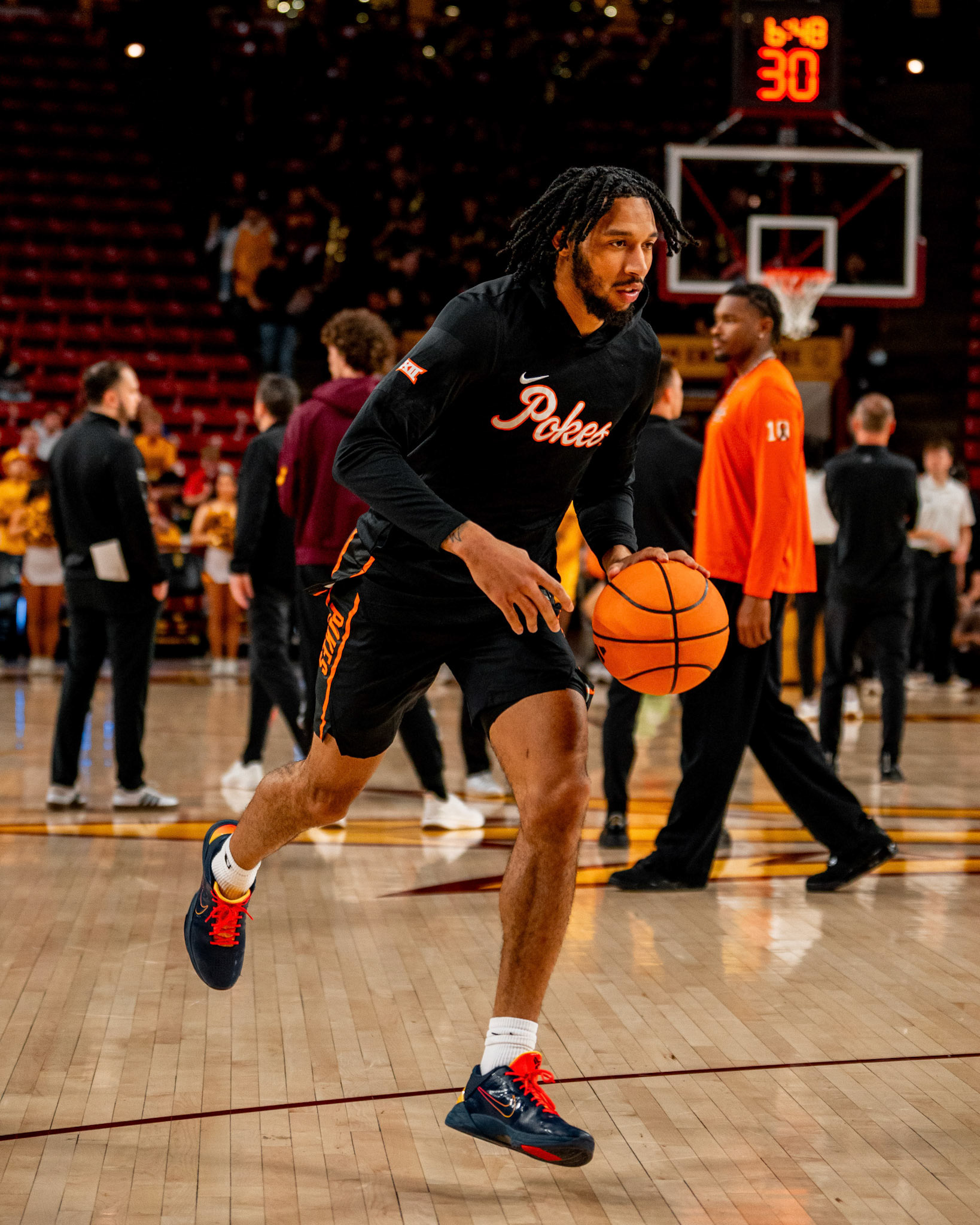 Image Taken at Oklahoma State Mens Basketball at Arizona State University, 10, 02, 2026, Desert Financial Arena, Tempe, Arizona. Carson Skidmore/OSU Athletics