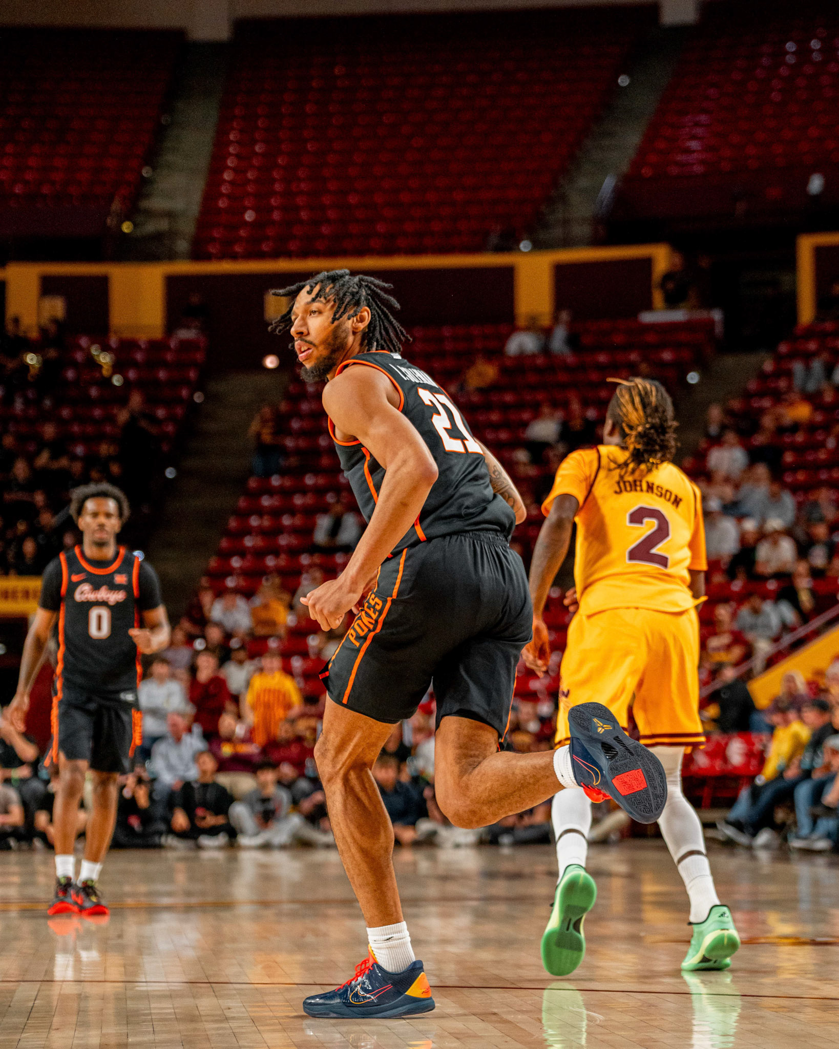 Image Taken at Oklahoma State Mens Basketball at Arizona State University, 10, 02, 2026, Desert Financial Arena, Tempe, Arizona. Carson Skidmore/OSU Athletics