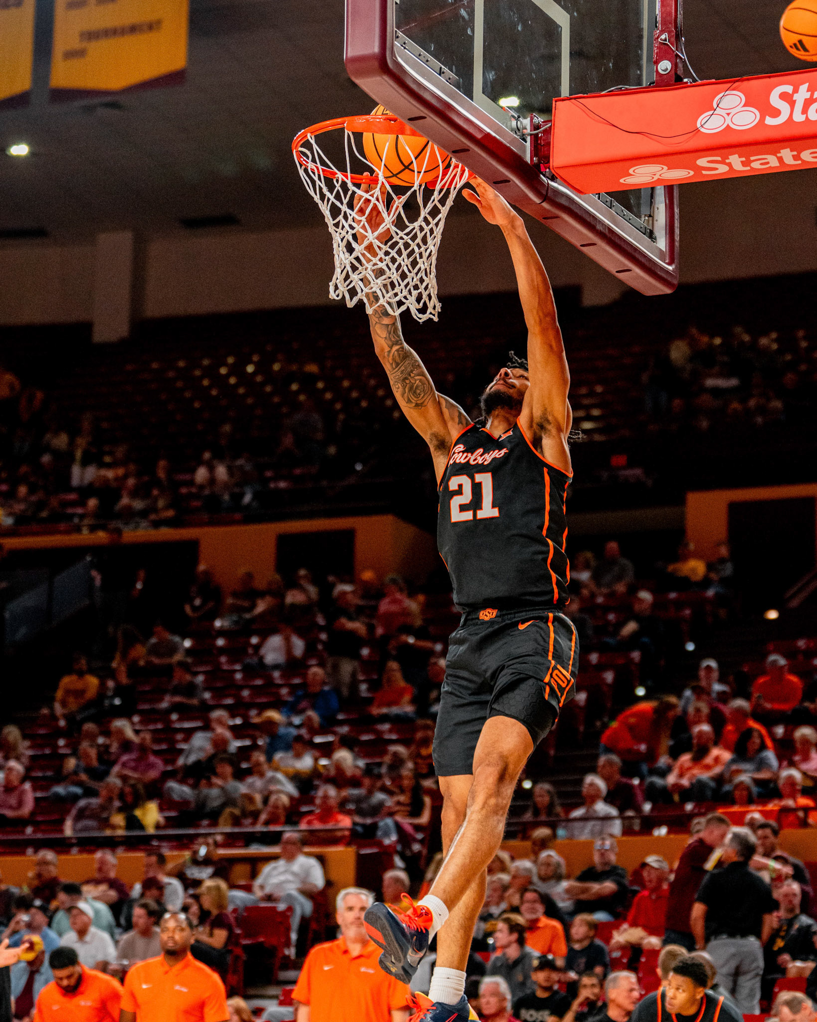Image Taken at Oklahoma State Mens Basketball at Arizona State University, 10, 02, 2026, Desert Financial Arena, Tempe, Arizona. Carson Skidmore/OSU Athletics