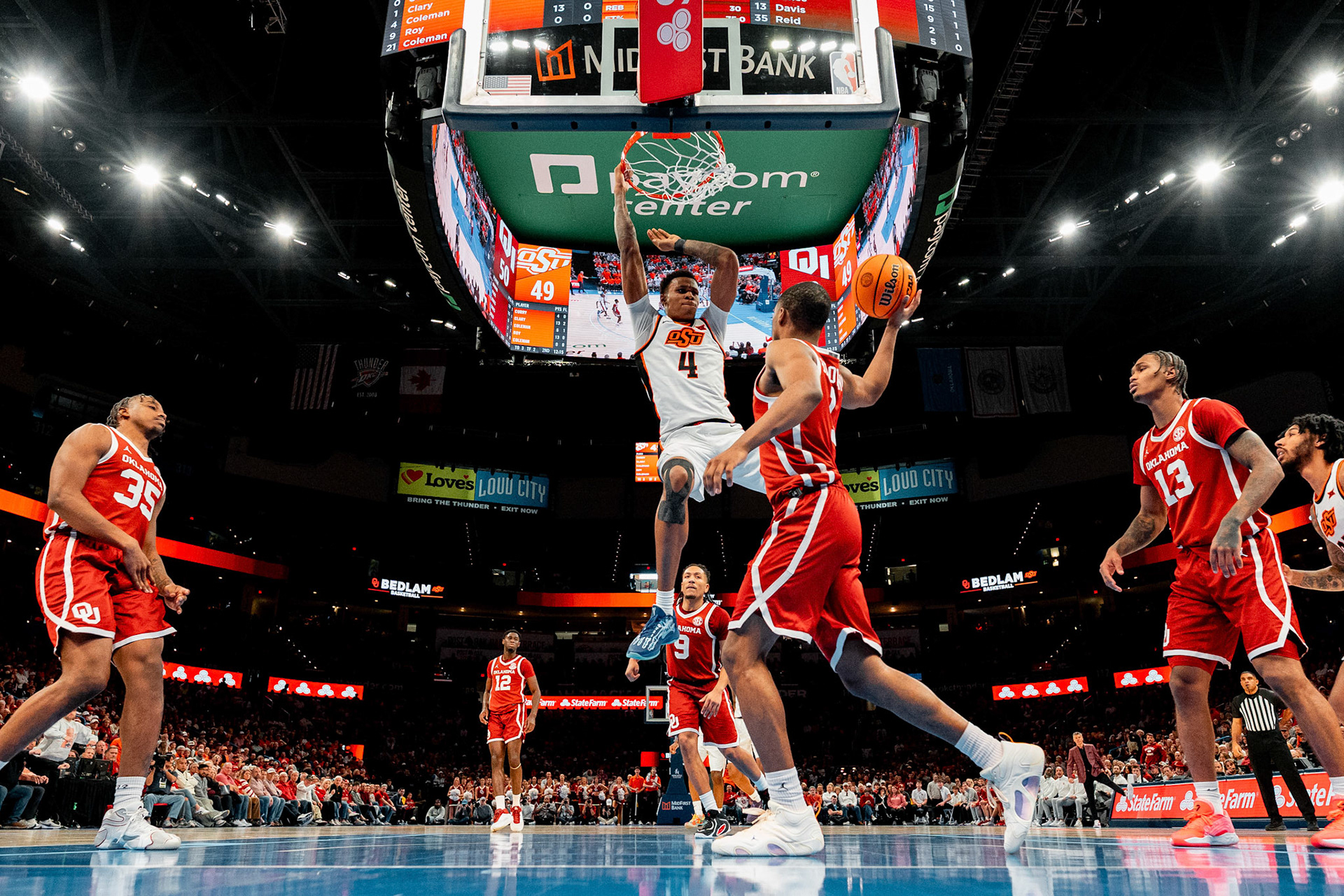 Image Taken at OkState vs Oklahoma, 13, 12, 2025, Paycom Center, Oklahoma City Oklahoma. Carson Skidmore/OSU Athletics