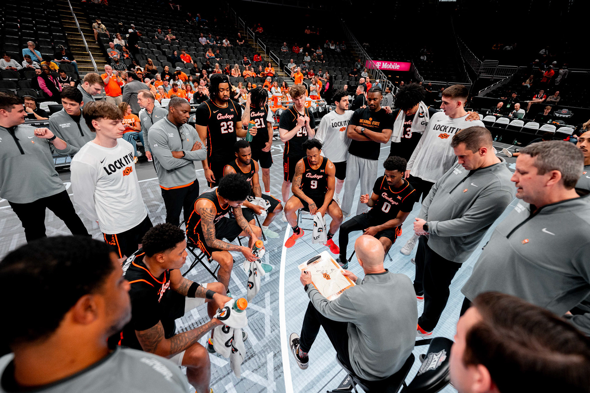Image Taken at 2026 Phillips 66 Big 12 Men's Basketball Tournament, 11, 03, 2026, T-Mobile Center, Kansas City Missouri. Carson Skidmore/OSU Athletics