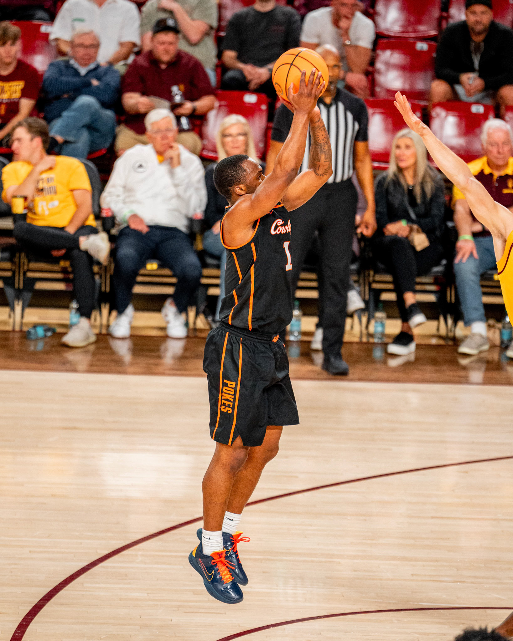 Image Taken at Oklahoma State Mens Basketball at Arizona State University, 10, 02, 2026, Desert Financial Arena, Tempe, Arizona. Carson Skidmore/OSU Athletics