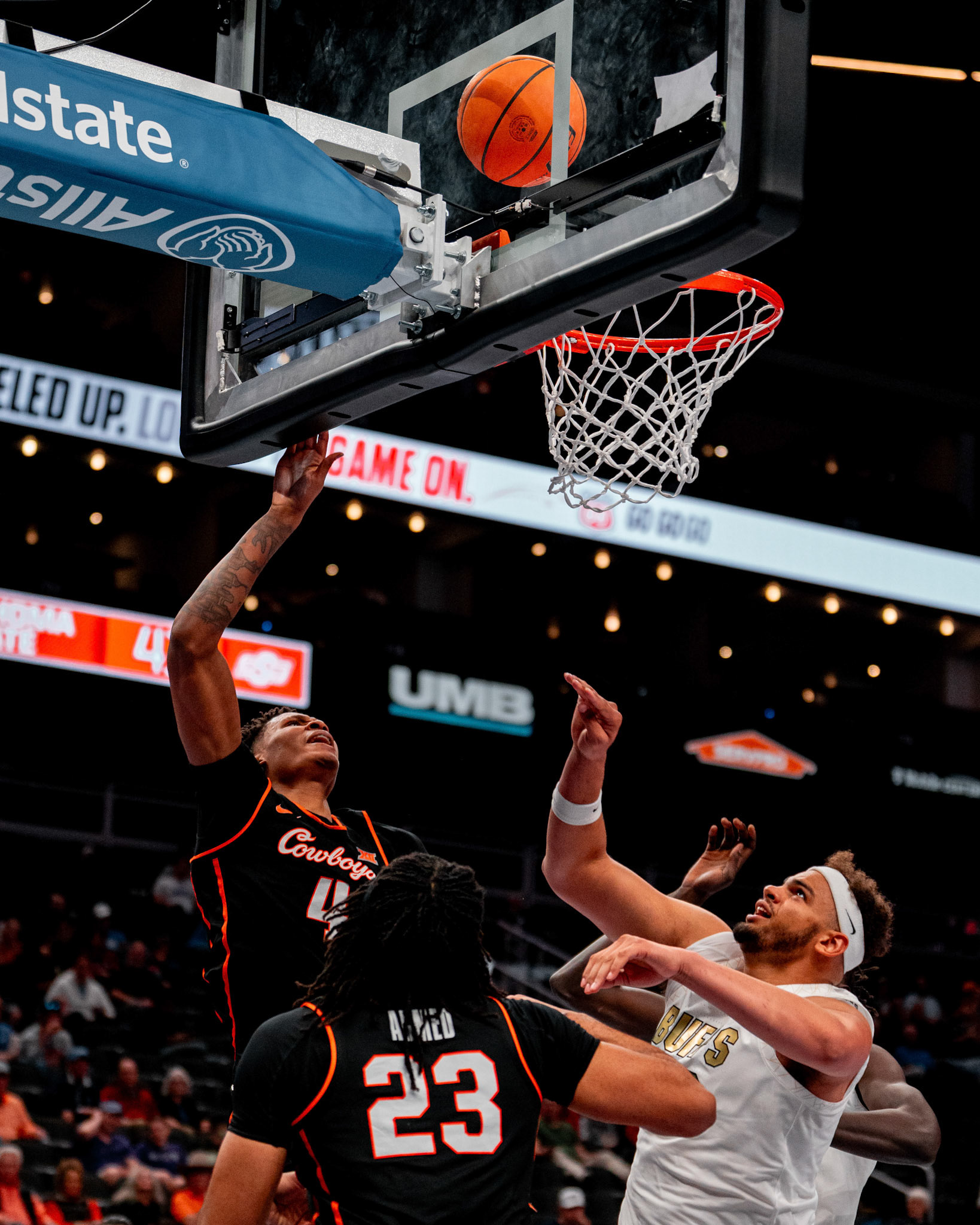 Image Taken at 2026 Phillips 66 Big 12 Men's Basketball Tournament, 11, 03, 2026, T-Mobile Center, Kansas City Missouri. Carson Skidmore/OSU Athletics