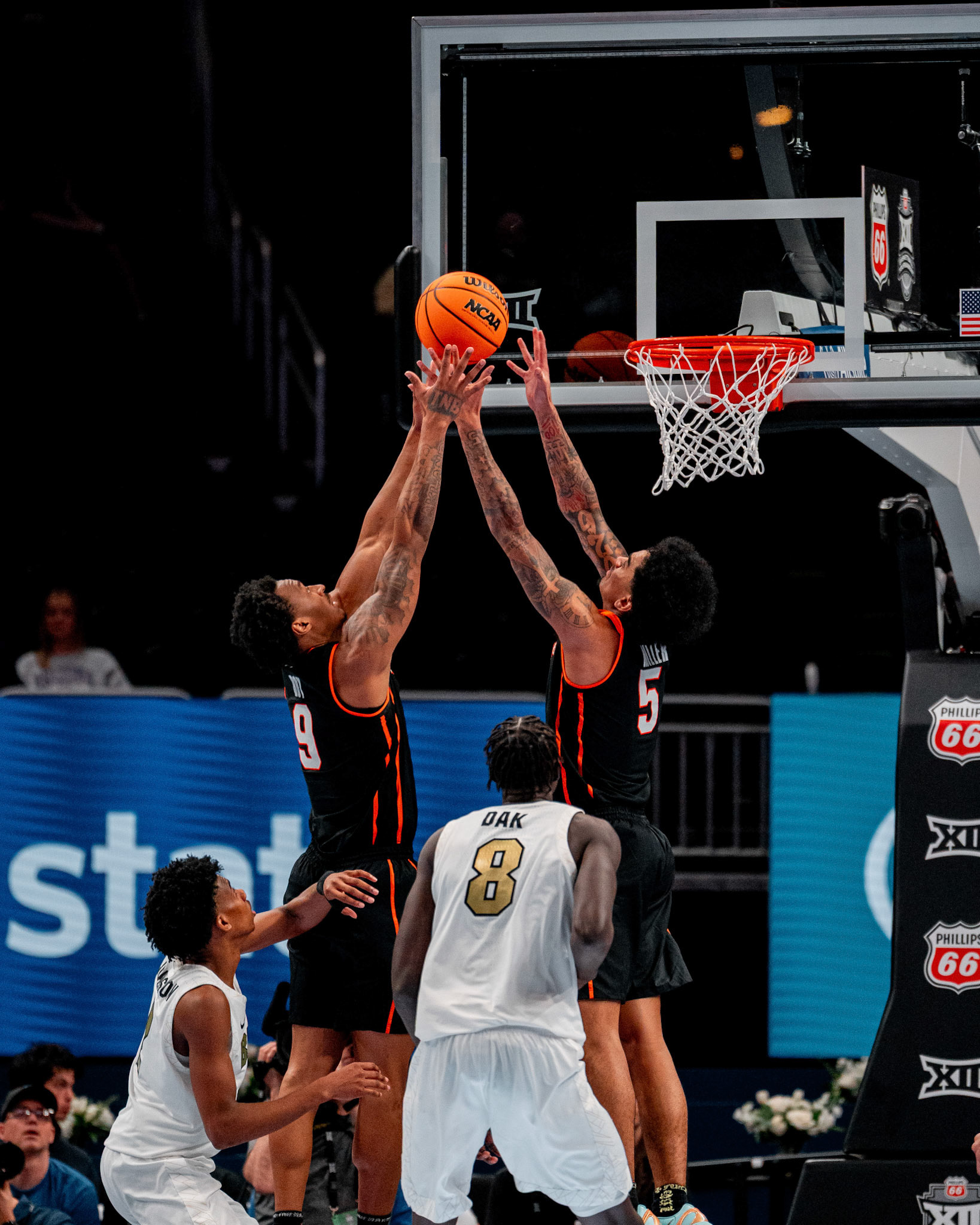 Image Taken at 2026 Phillips 66 Big 12 Men's Basketball Tournament, 11, 03, 2026, T-Mobile Center, Kansas City Missouri. Carson Skidmore/OSU Athletics