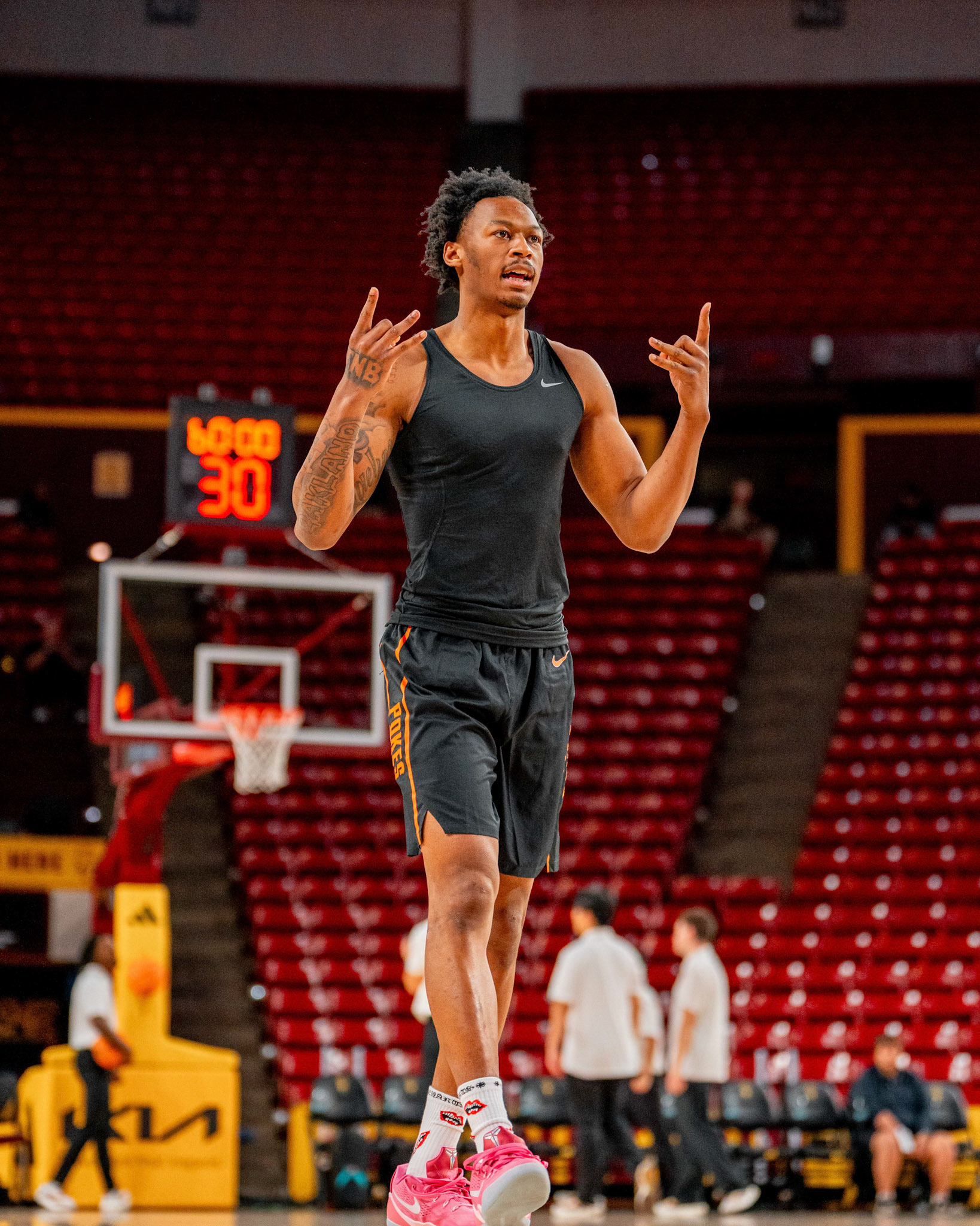 Image Taken at Oklahoma State Mens Basketball at Arizona State University, 10, 02, 2026, Desert Financial Arena, Tempe, Arizona. Carson Skidmore/OSU Athletics