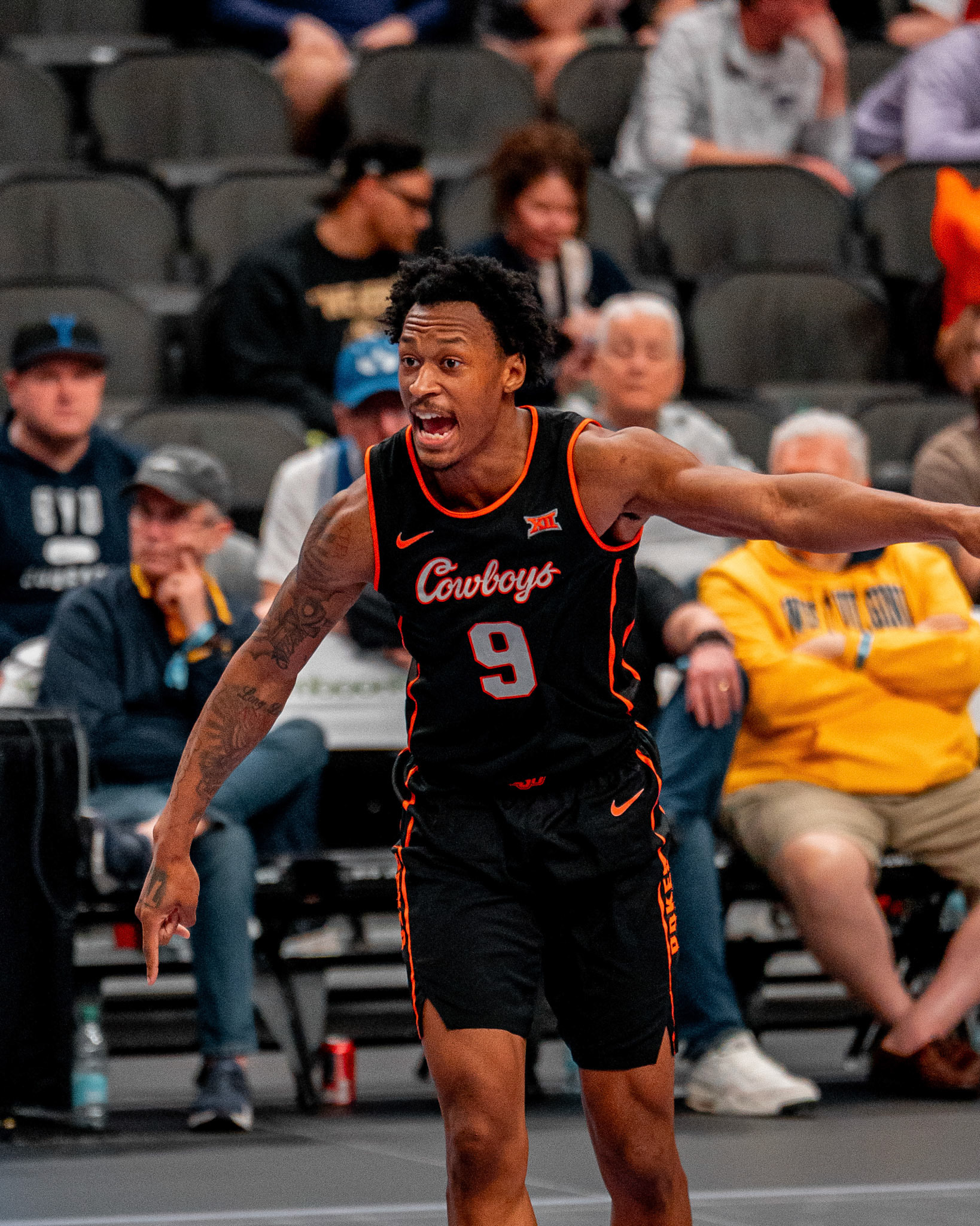 Image Taken at 2026 Phillips 66 Big 12 Men's Basketball Tournament, 11, 03, 2026, T-Mobile Center, Kansas City Missouri. Carson Skidmore/OSU Athletics