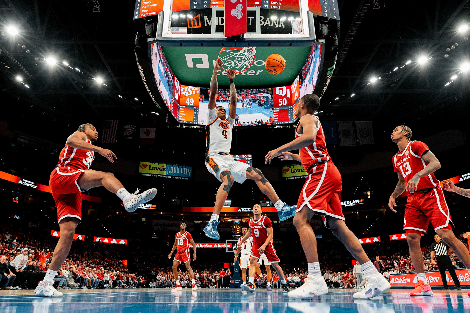 Image Taken at OkState vs Oklahoma, 13, 12, 2025, Paycom Center, Oklahoma City Oklahoma. Carson Skidmore/OSU Athletics