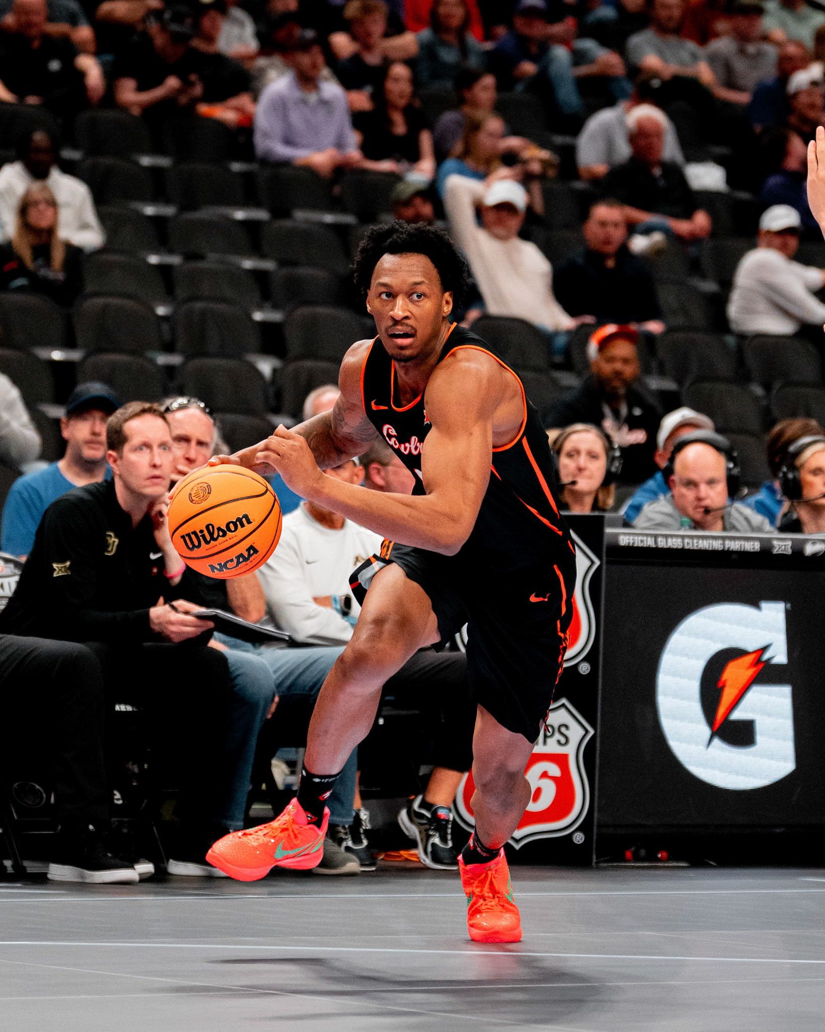 Image Taken at 2026 Phillips 66 Big 12 Men's Basketball Tournament, 11, 03, 2026, T-Mobile Center, Kansas City Missouri. Carson Skidmore/OSU Athletics