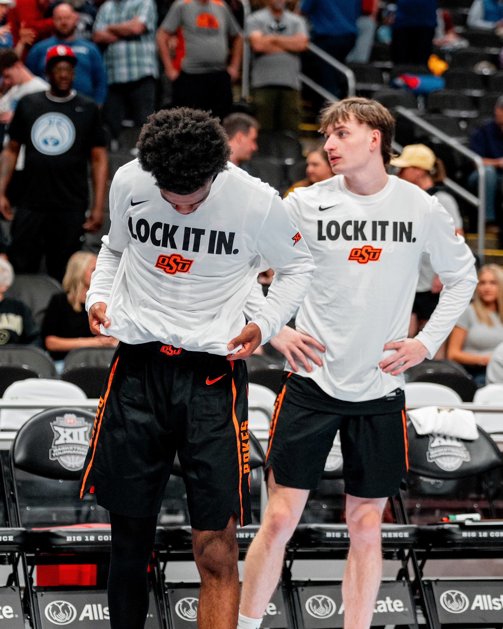 Image Taken at 2026 Phillips 66 Big 12 Men's Basketball Tournament, 11, 03, 2026, T-Mobile Center, Kansas City Missouri. Carson Skidmore/OSU Athletics