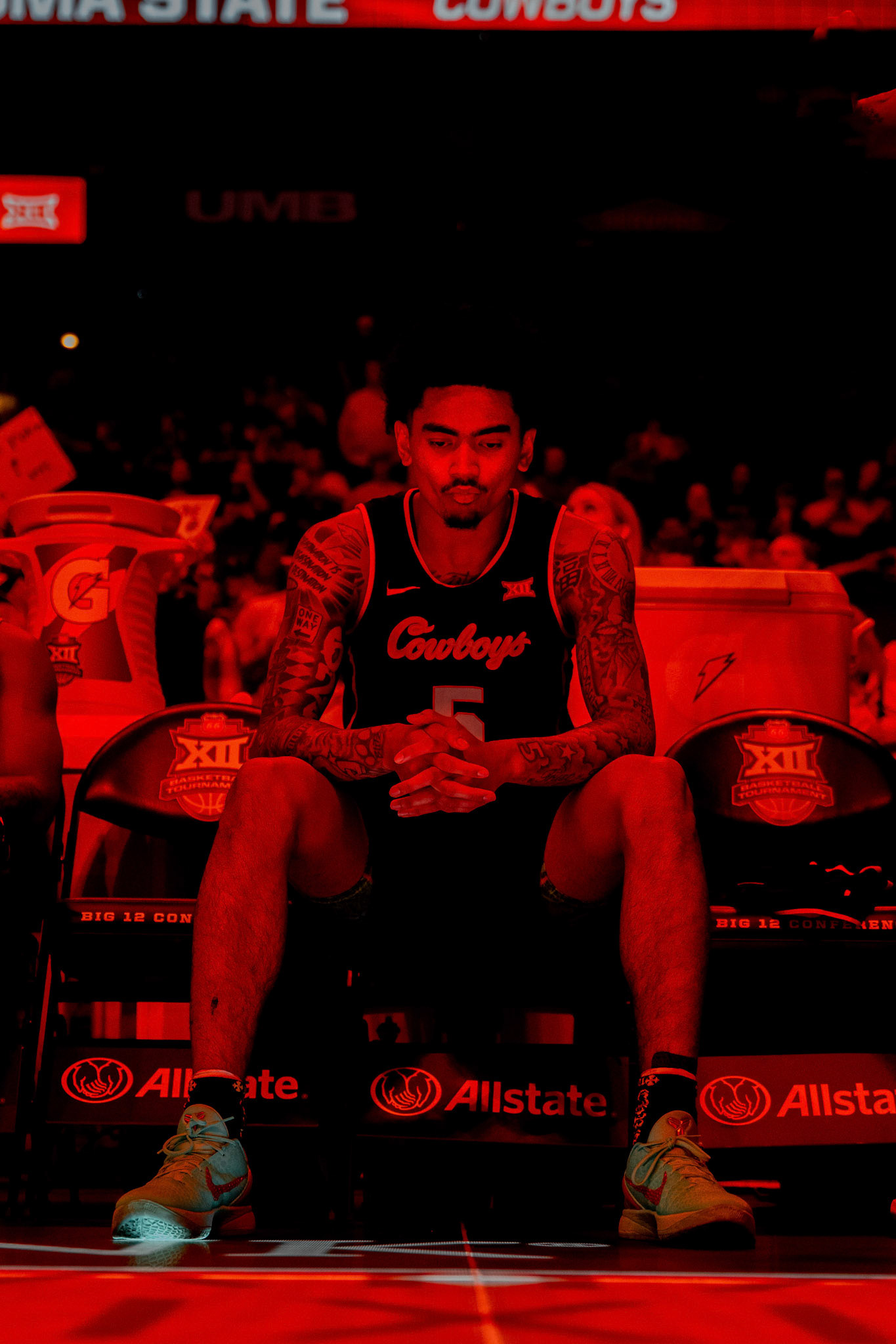 Image Taken at 2026 Phillips 66 Big 12 Men's Basketball Tournament, 11, 03, 2026, T-Mobile Center, Kansas City Missouri. Carson Skidmore/OSU Athletics