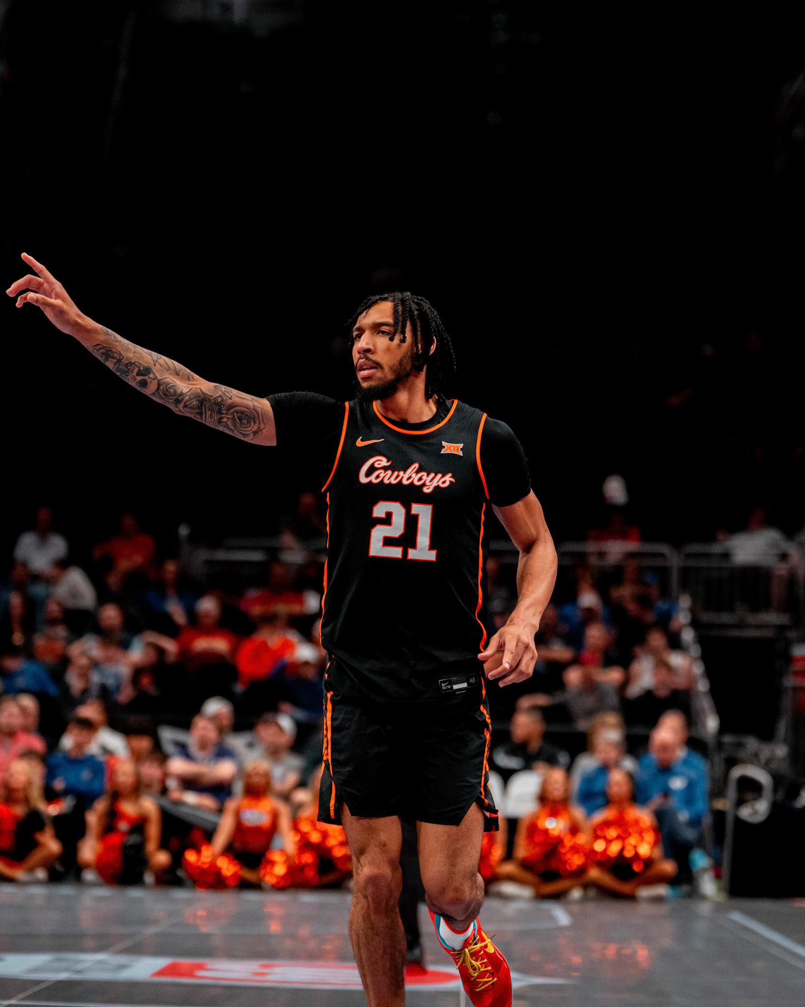 Image Taken at 2026 Phillips 66 Big 12 Men's Basketball Tournament, 11, 03, 2026, T-Mobile Center, Kansas City Missouri. Carson Skidmore/OSU Athletics