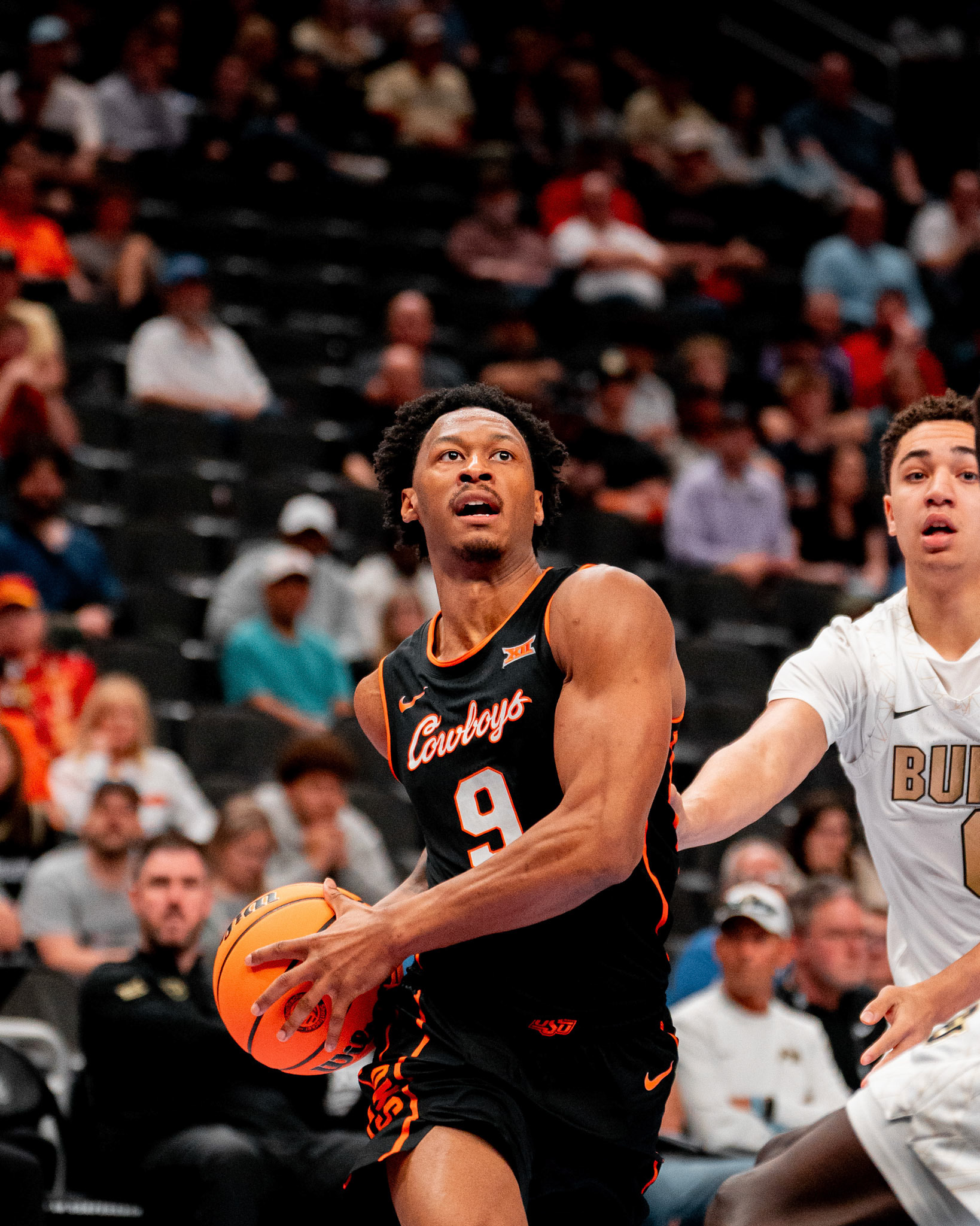 Image Taken at 2026 Phillips 66 Big 12 Men's Basketball Tournament, 11, 03, 2026, T-Mobile Center, Kansas City Missouri. Carson Skidmore/OSU Athletics