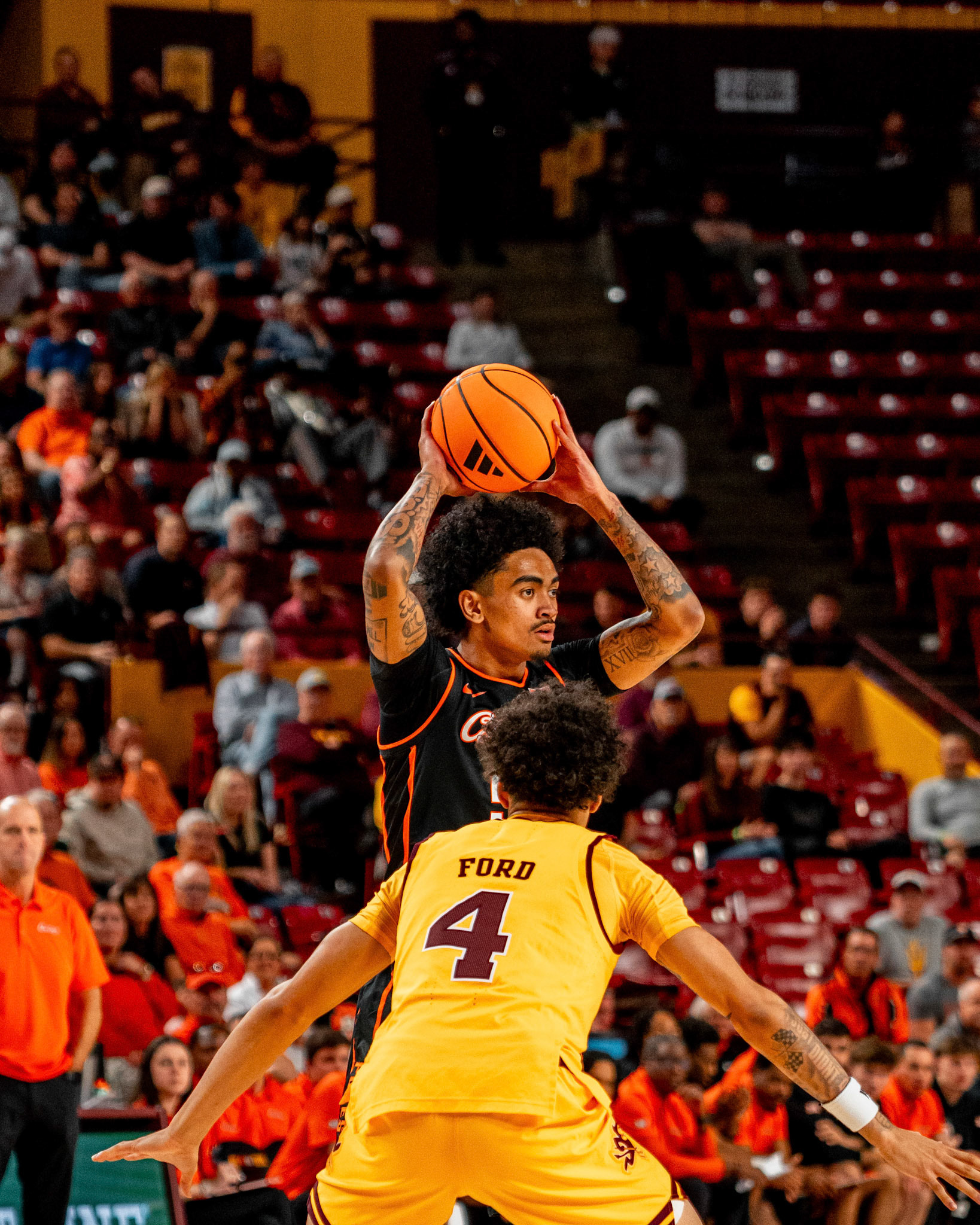 Image Taken at Oklahoma State Mens Basketball at Arizona State University, 10, 02, 2026, Desert Financial Arena, Tempe, Arizona. Carson Skidmore/OSU Athletics