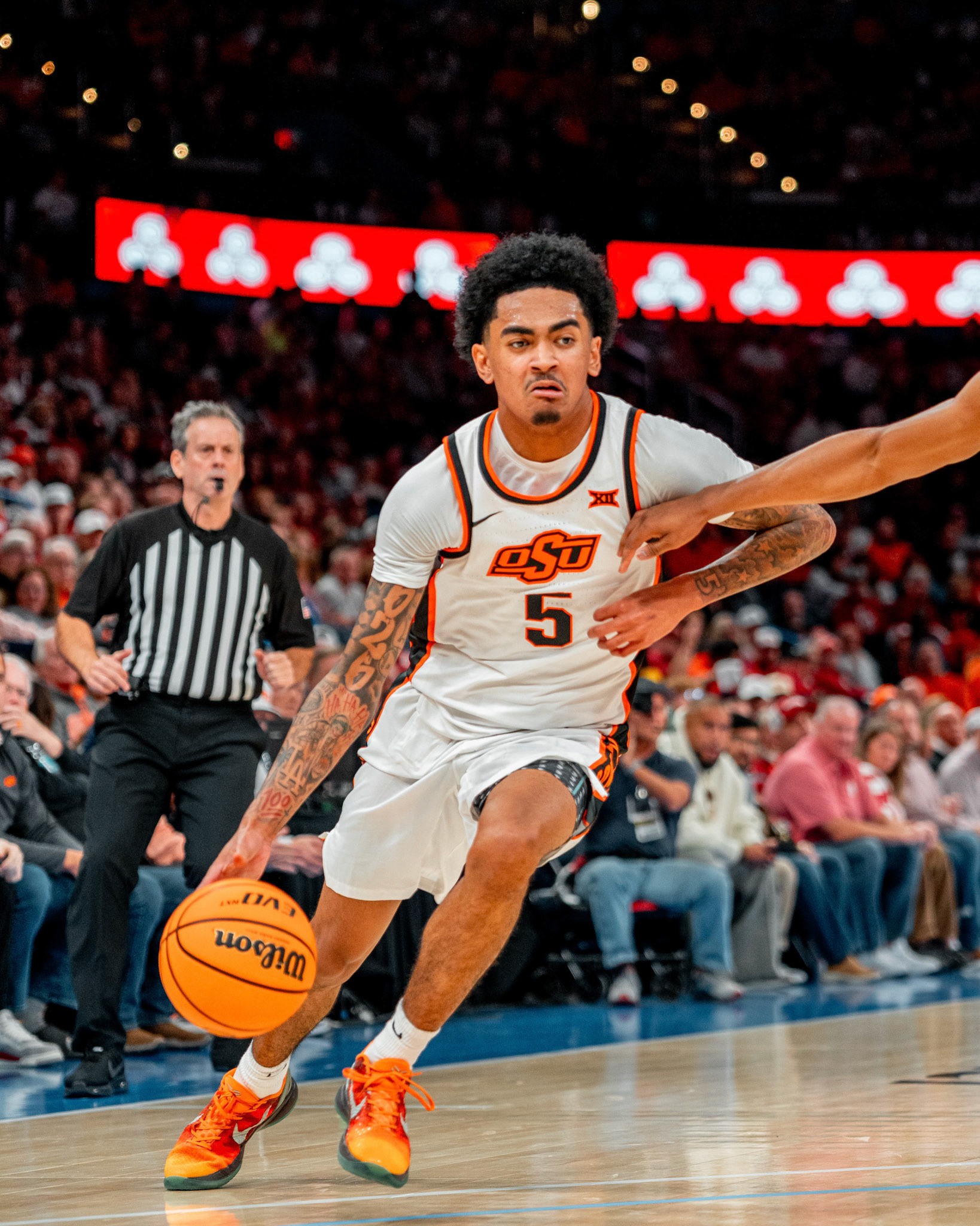 Image Taken at OkState vs Oklahoma, 13, 12, 2025, Paycom Center, Oklahoma City Oklahoma. Carson Skidmore/OSU Athletics