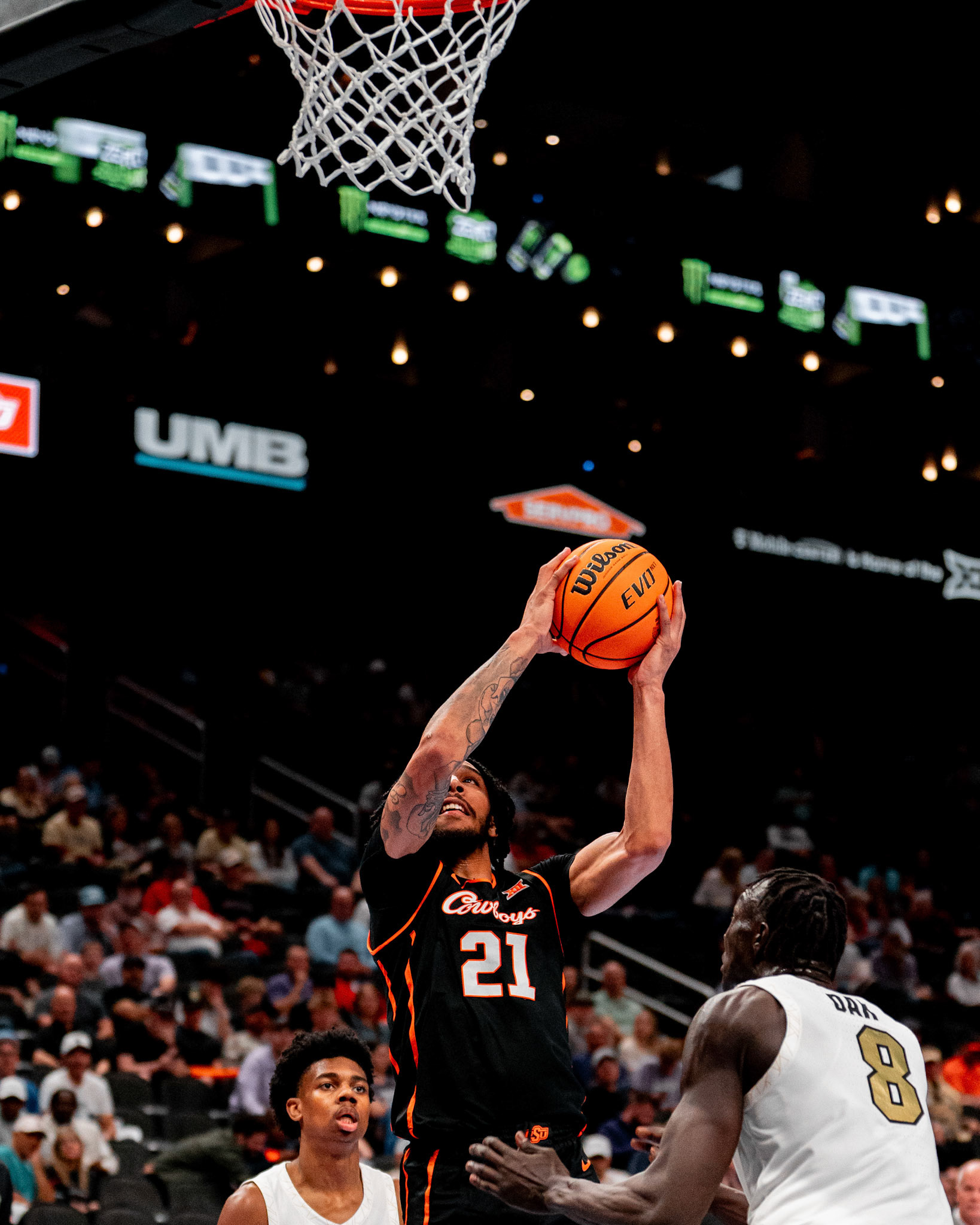 Image Taken at 2026 Phillips 66 Big 12 Men's Basketball Tournament, 11, 03, 2026, T-Mobile Center, Kansas City Missouri. Carson Skidmore/OSU Athletics